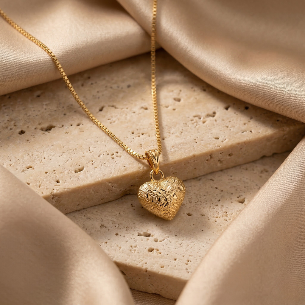 RAAYA Heart Pendant Necklace | Anti-Tarnish | Micro Gold Plated