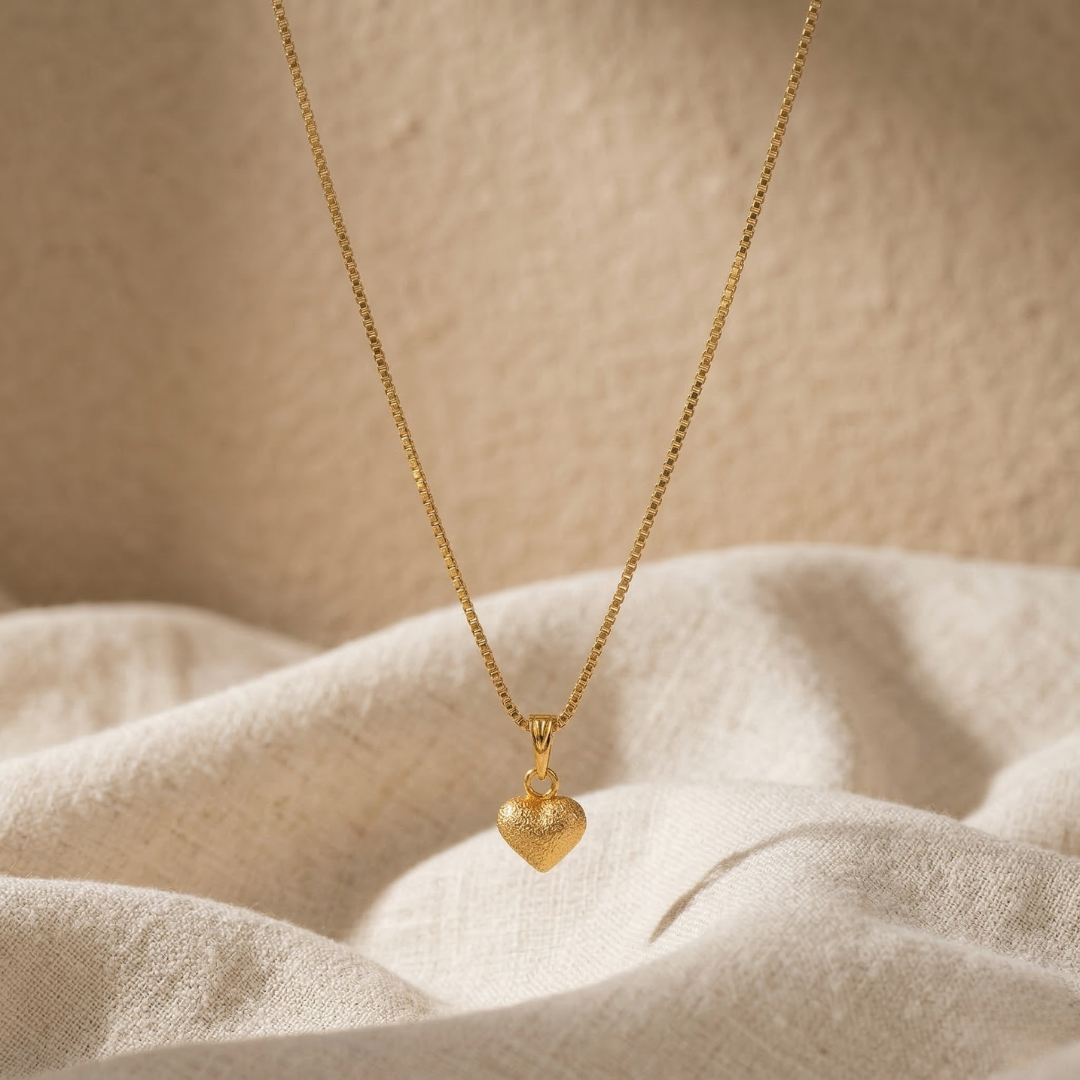 RAAYA Heart Pendant Necklace | Minimal Gold Chain | Daily Wear | Elegant Gift for Women | Anti-Tarnish