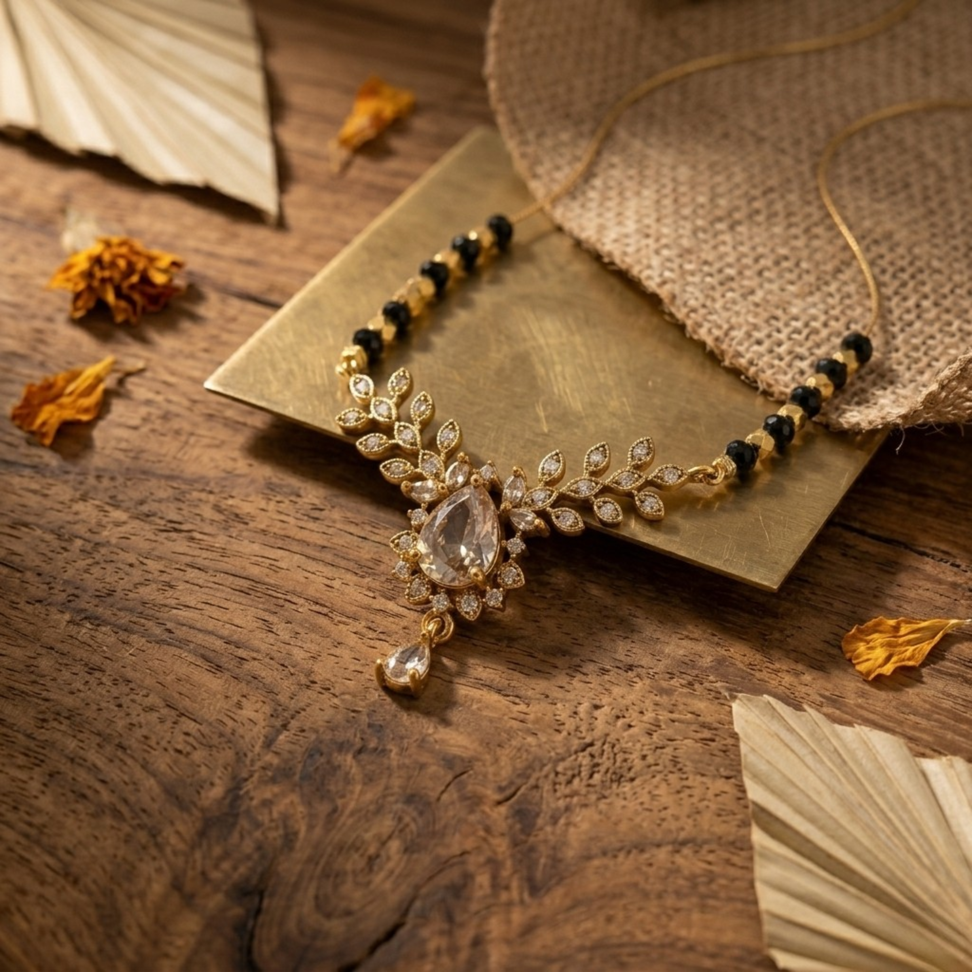 RAAYA Invisible Mangalsutra | Minimal Daily Wear | White Stone | Micro Gold | Anti-Tarnish