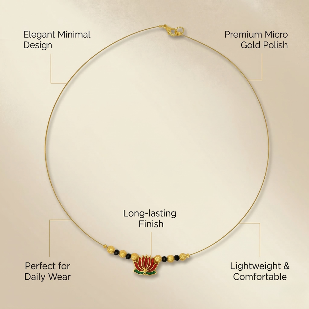 Invisible Mangalsutra Set – Pack of 3RAAYA Invisible Mangalsutra Combo (Pack of 3) | Minimal Daily Wear | Micro Gold | Anti-Tarnish