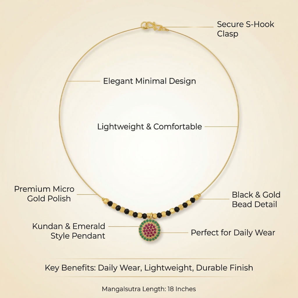 Invisible Mangalsutra Set – Pack of 3RAAYA Invisible Mangalsutra Combo (Pack of 3) | Minimal Daily Wear | Micro Gold | Anti-Tarnish