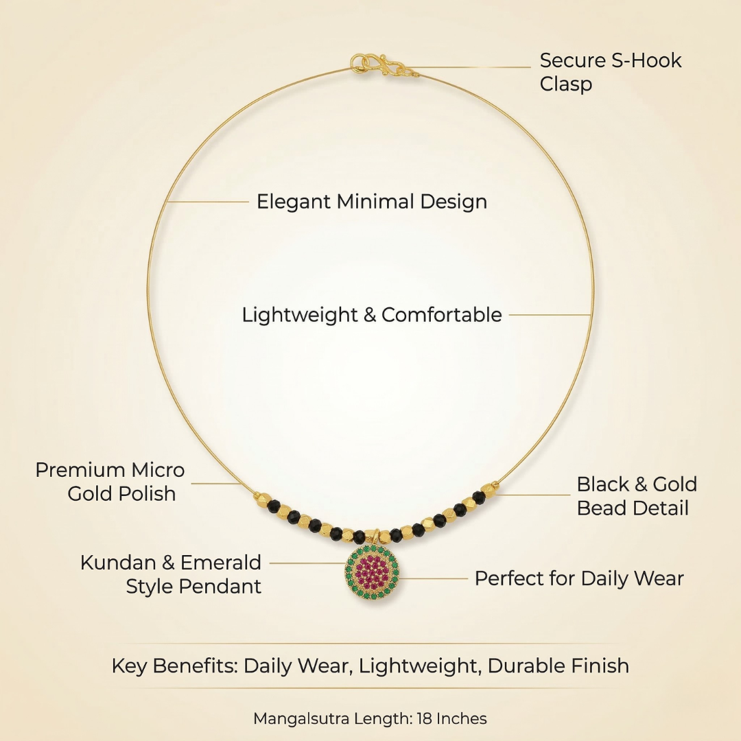 Invisible Mangalsutra Set – Pack of 3RAAYA Invisible Mangalsutra Combo (Pack of 3) | Minimal Daily Wear | Micro Gold | Anti-Tarnish