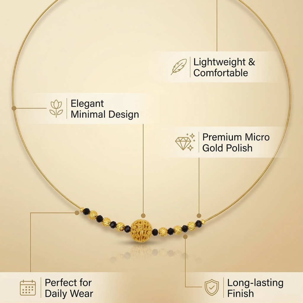Invisible Mangalsutra Set – Pack of 3RAAYA Invisible Mangalsutra Combo (Pack of 3) | Minimal Daily Wear | Micro Gold | Anti-Tarnish
