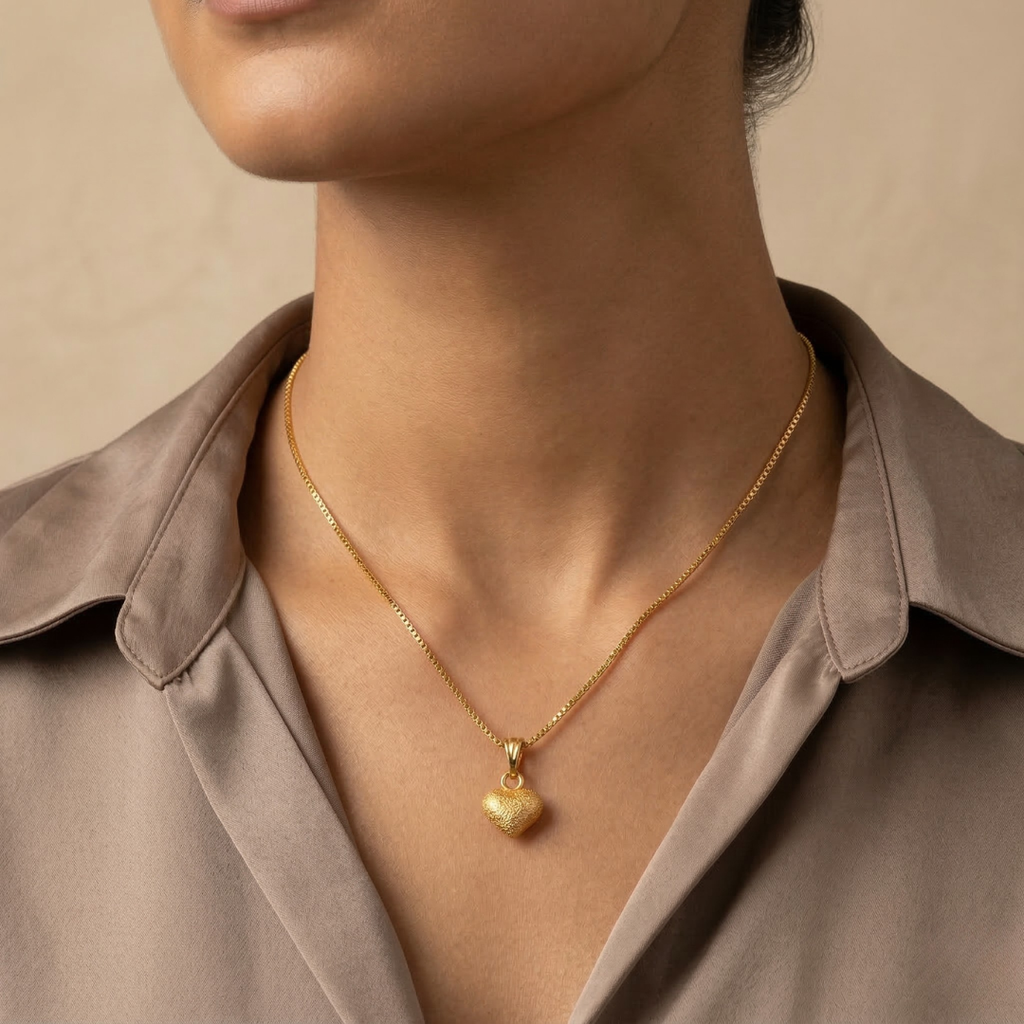 RAAYA Heart Pendant Necklace | Anti-Tarnish | Micro Gold Plated