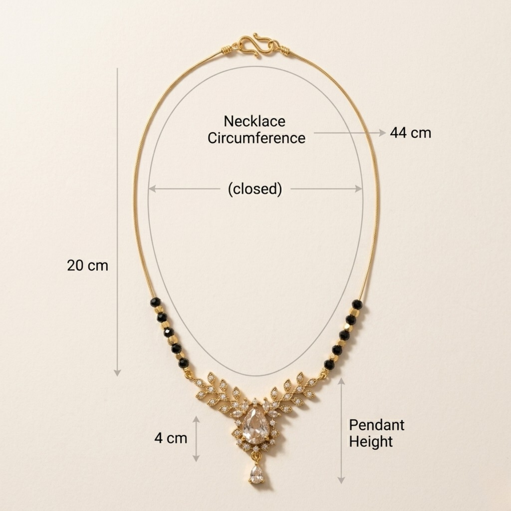 RAAYA Invisible Mangalsutra | Minimal Daily Wear | White Stone | Micro Gold | Anti-Tarnish