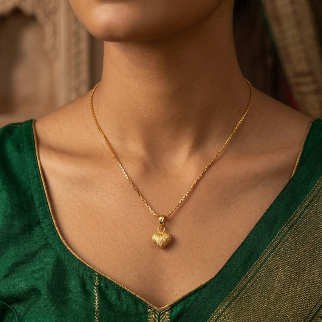 RAAYA Heart Pendant Necklace | Anti-Tarnish | Micro Gold Plated