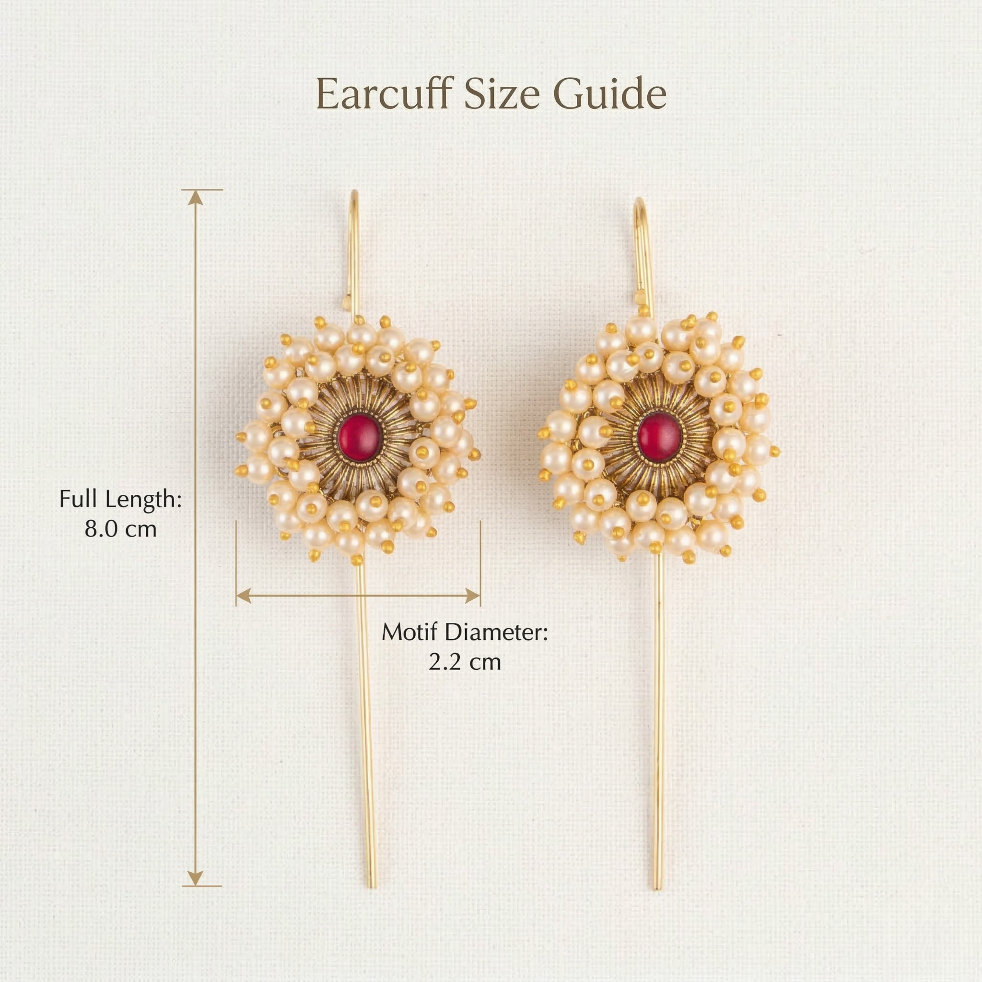 RAAYA Floral Pearl Ear Cuff | Micro Gold | Anti-Tarnish