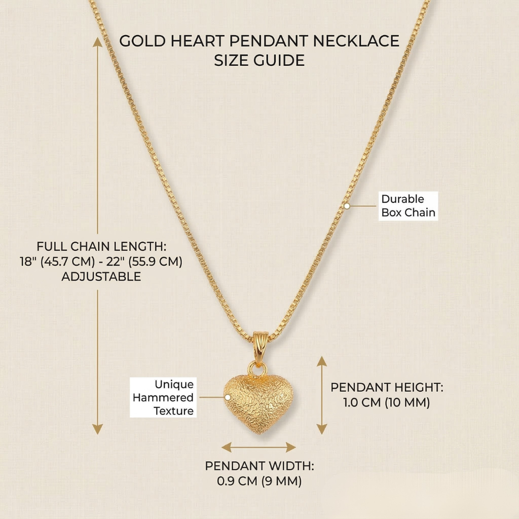 RAAYA Heart Pendant Necklace | Anti-Tarnish | Micro Gold Plated