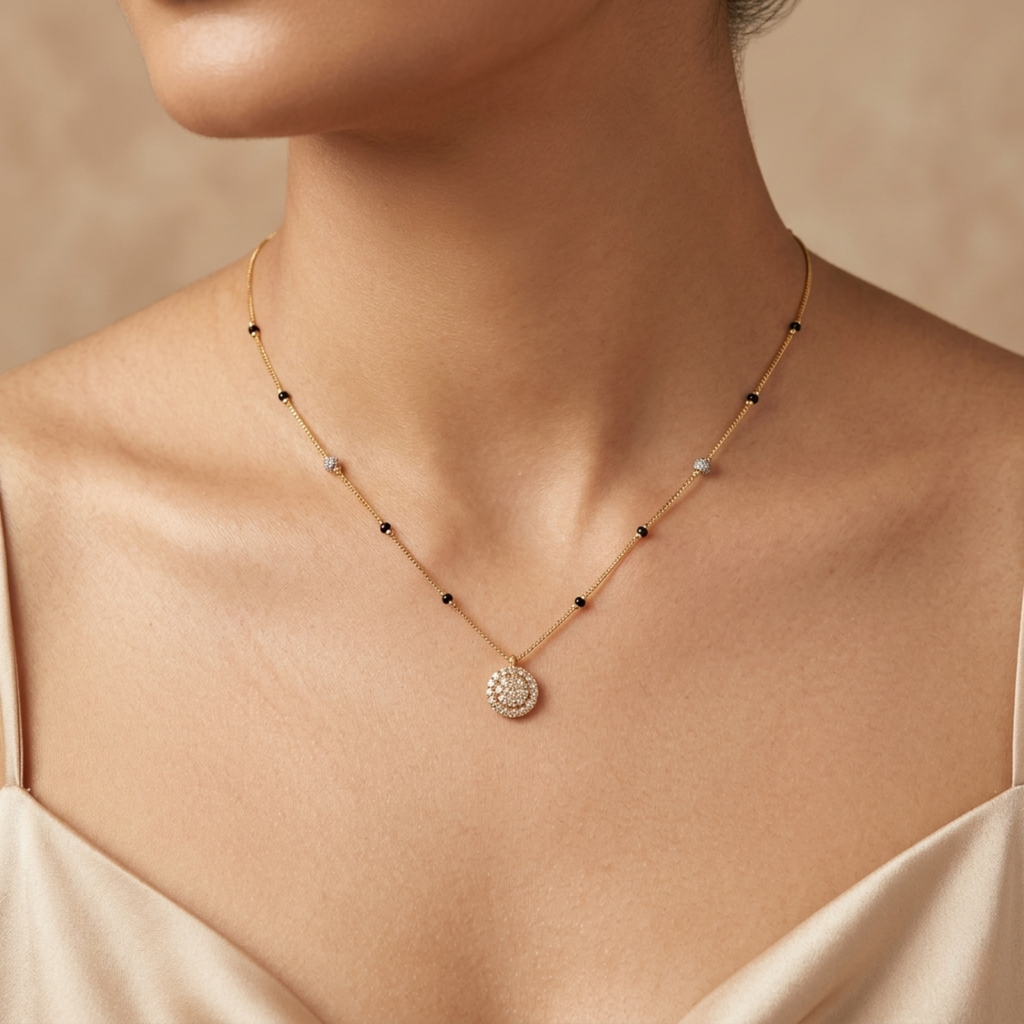 Aananya Anti Tarnish Micro Gold Plated Short Mangalsutra