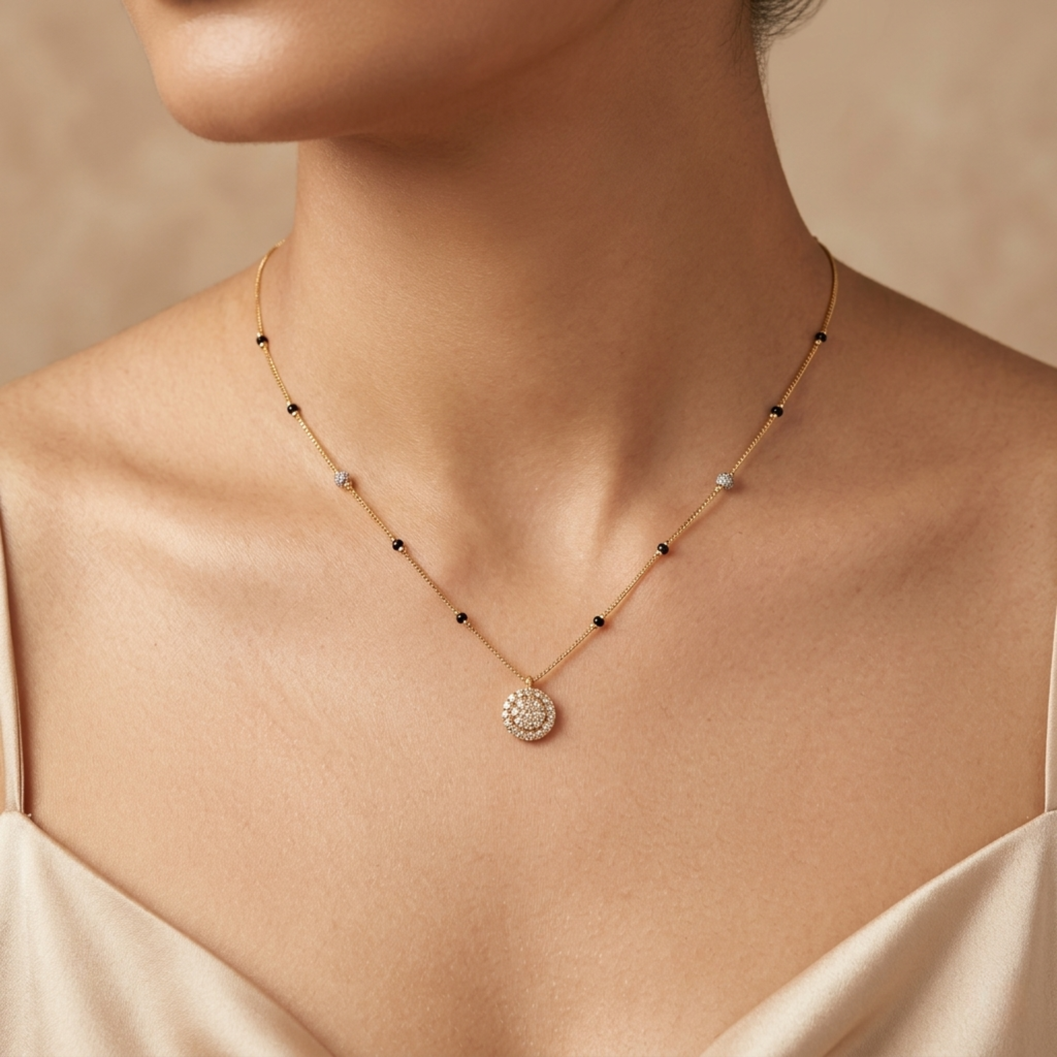 Aananya Anti Tarnish Micro Gold Plated Short Mangalsutra