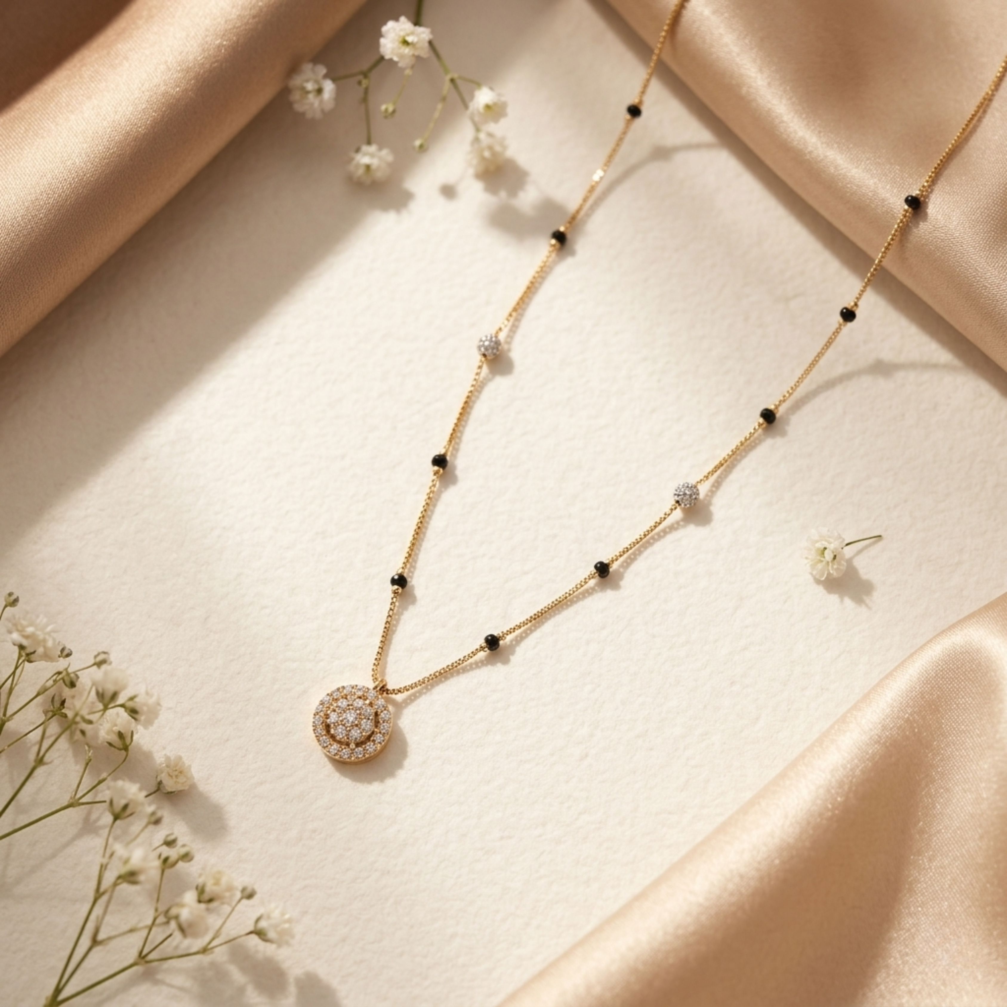Aananya Anti Tarnish Micro Gold Plated Short Mangalsutra