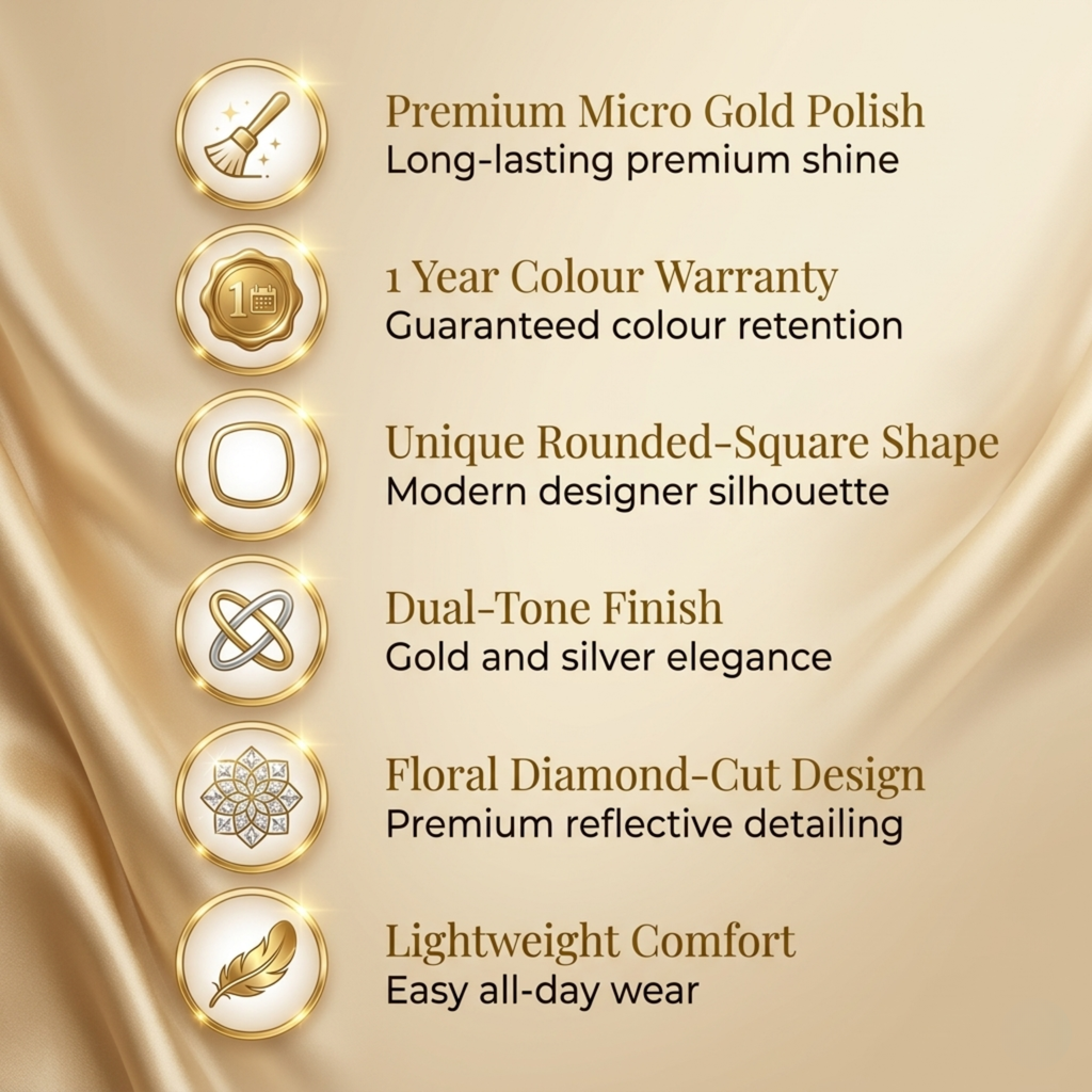 Amruta Premium Micro Gold Plated Designer Bangles Set of 2 | Anti Tarnish Dual Tone Bangles for Women