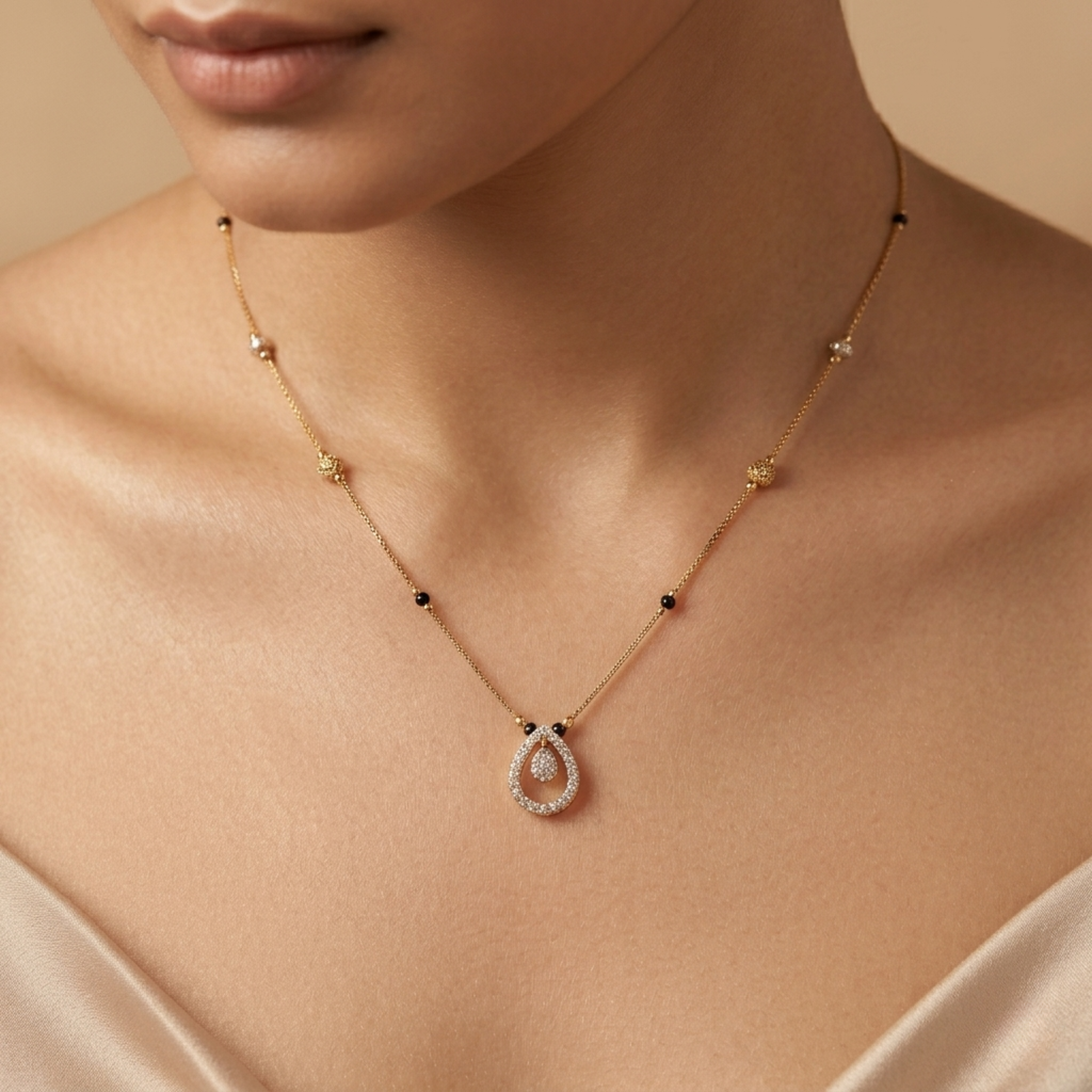 Ashwini Anti Tarnish Micro Gold Plated Short Mangalsutra