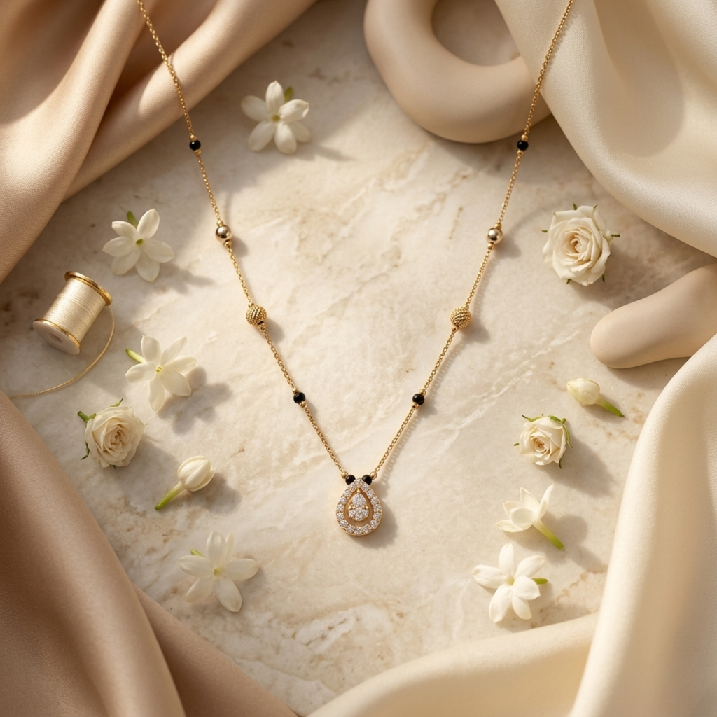 Ashwini Anti Tarnish Micro Gold Plated Short Mangalsutra