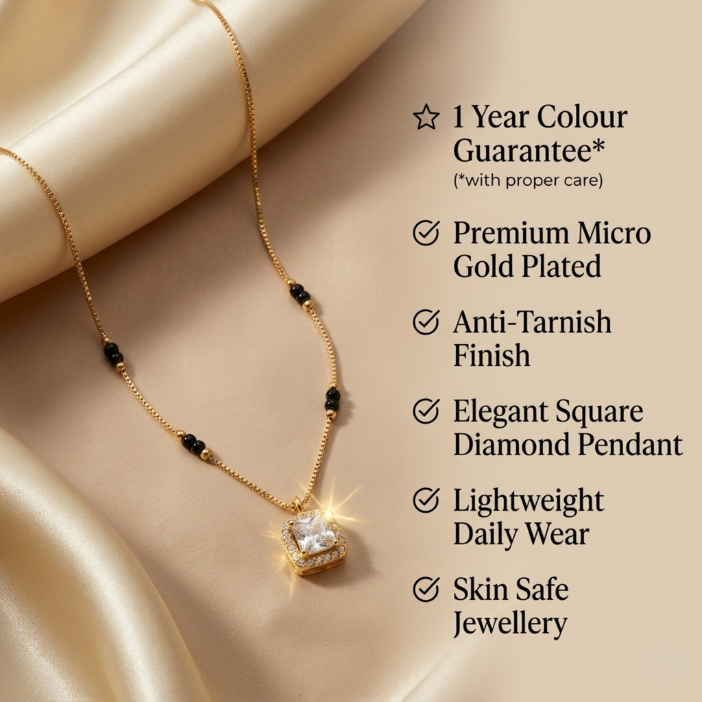 Avani Anti Tarnish Micro Gold Plated Short Mangalsutra