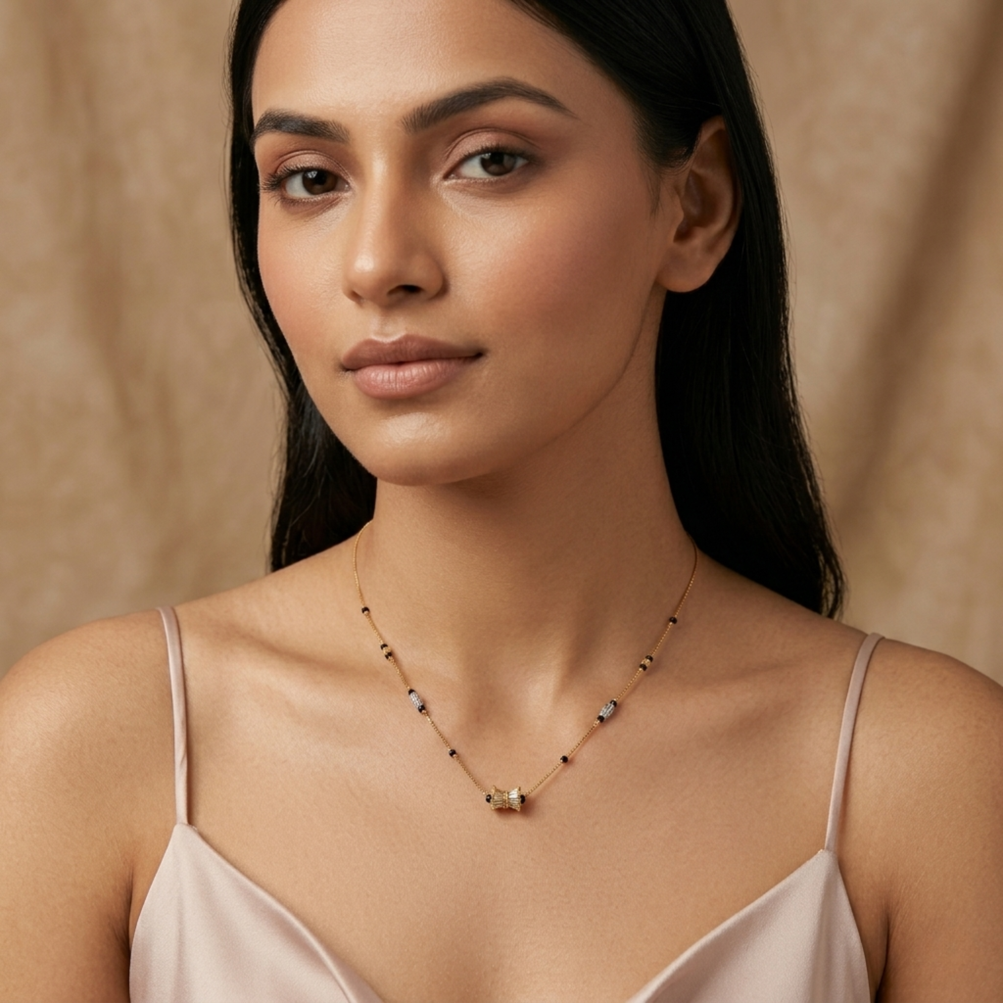 Bhavika Anti Tarnish Micro Gold Plated Short Mangalsutra