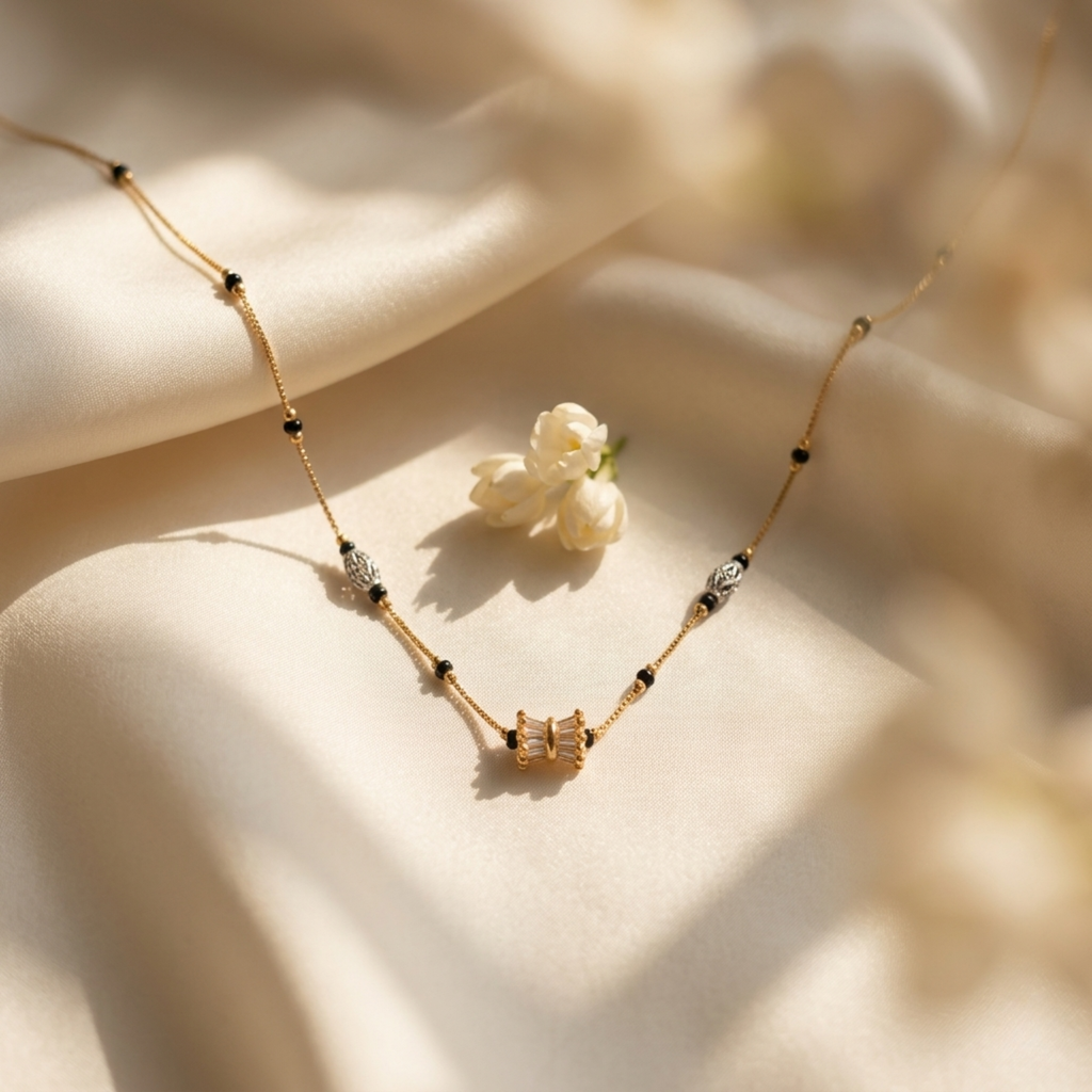 Bhavika Anti Tarnish Micro Gold Plated Short Mangalsutra