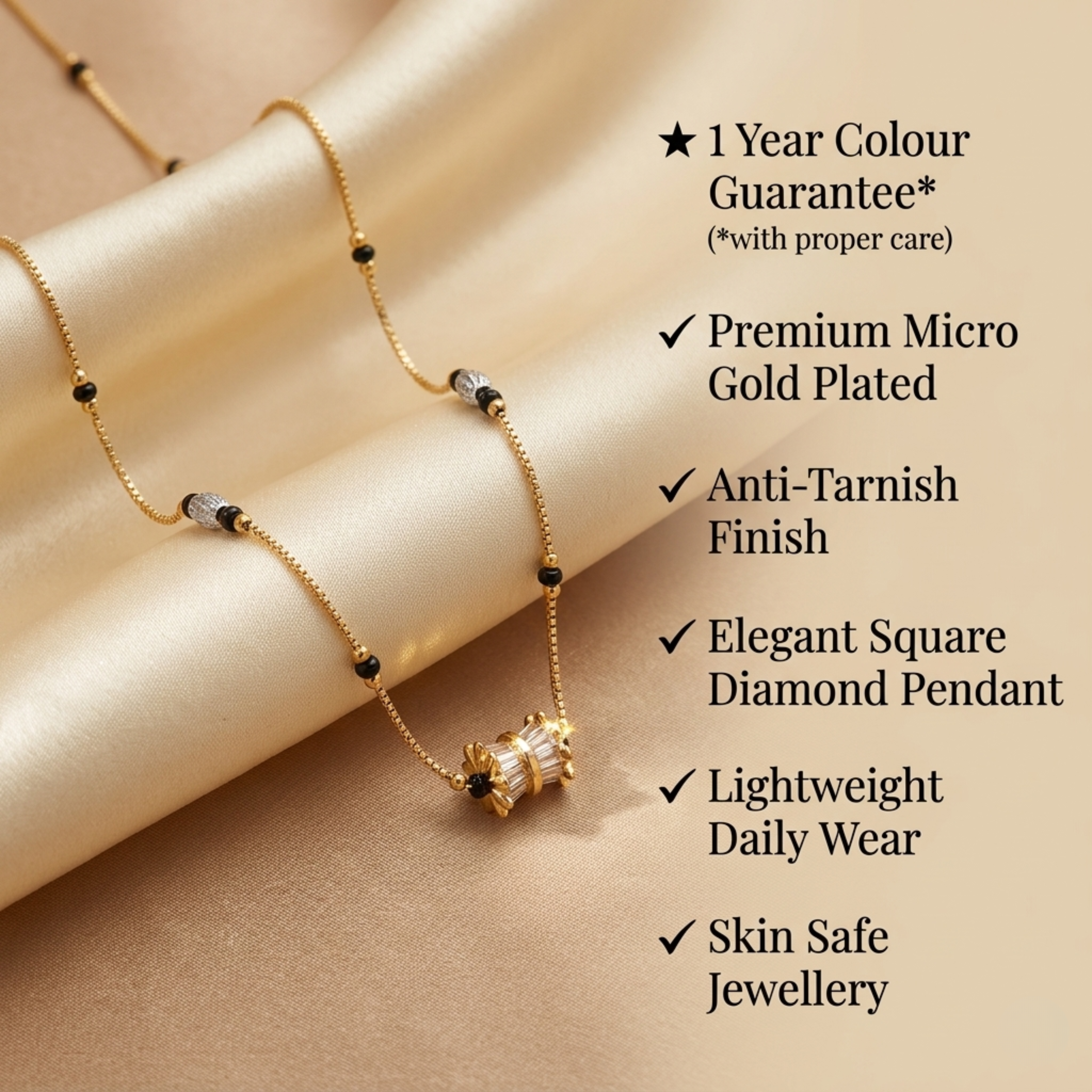 Bhavika Anti Tarnish Micro Gold Plated Short Mangalsutra