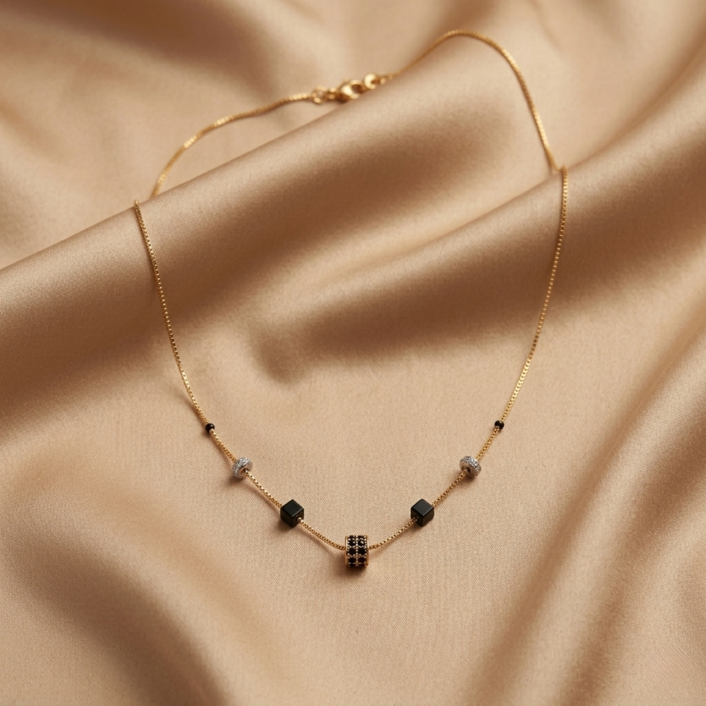 Charulata Anti Tarnish Micro Gold Plated Short Mangalsutra
