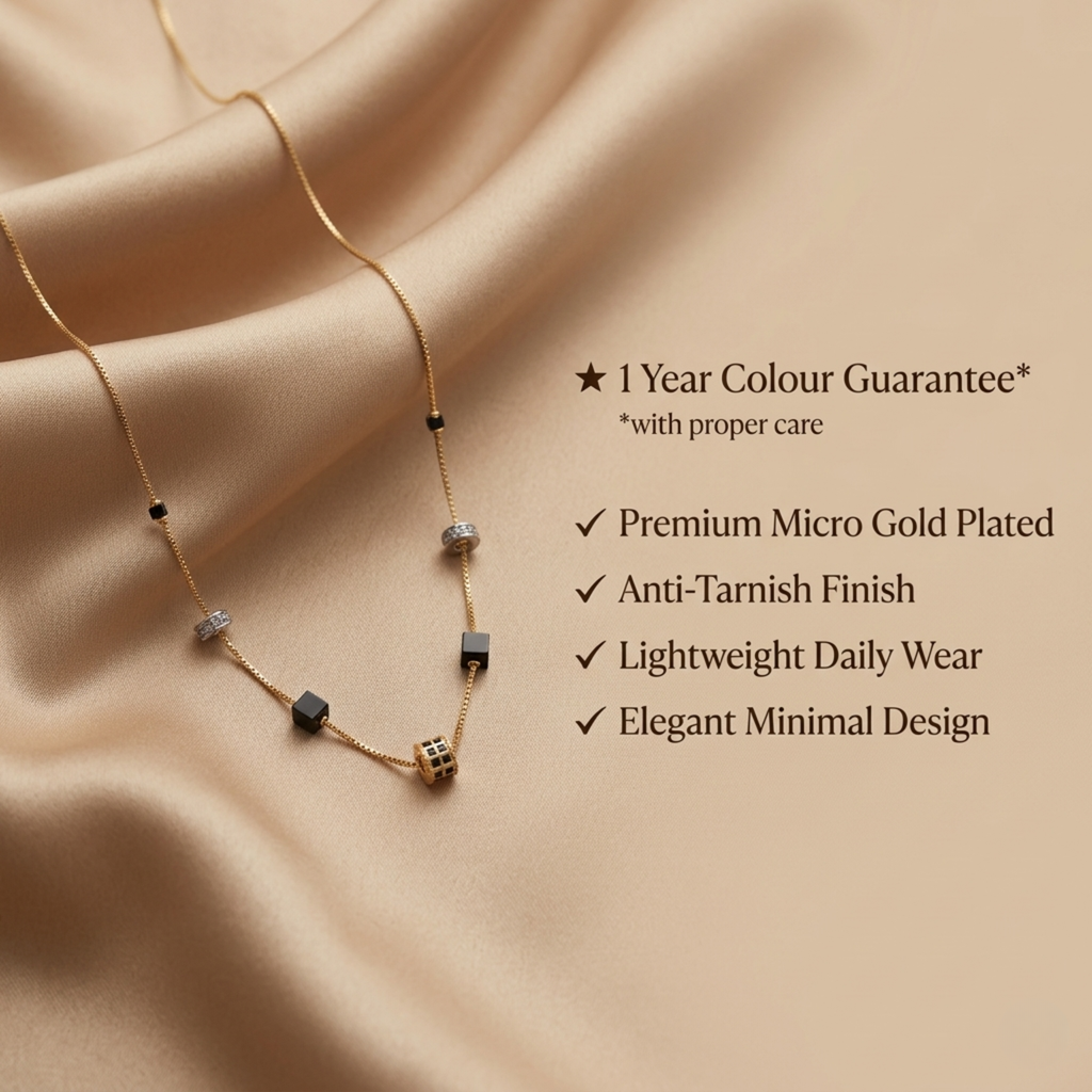 Charulata Anti Tarnish Micro Gold Plated Short Mangalsutra