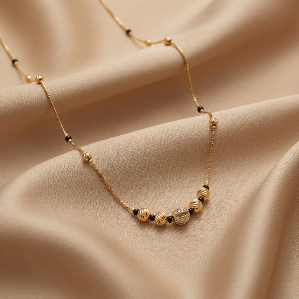 Devanshi Anti Tarnish Micro Gold Plated Short Mangalsutra