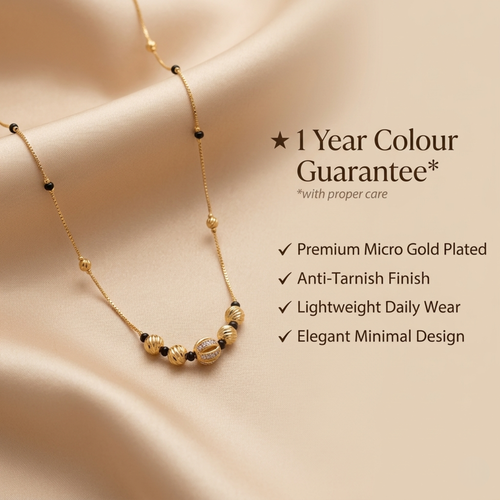 Devanshi Anti Tarnish Micro Gold Plated Short Mangalsutra