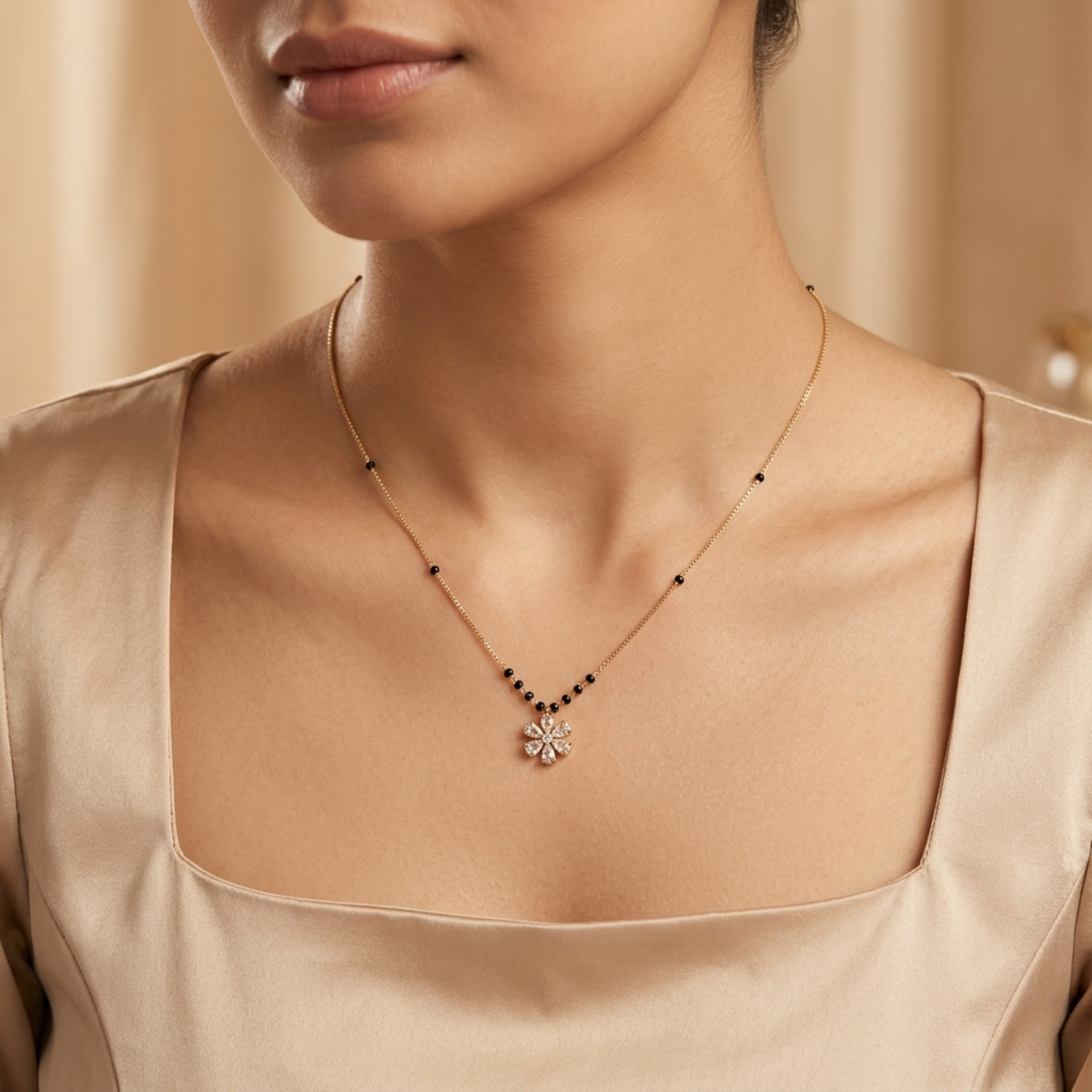Diya Anti Tarnish Micro Gold Plated Short Mangalsutra