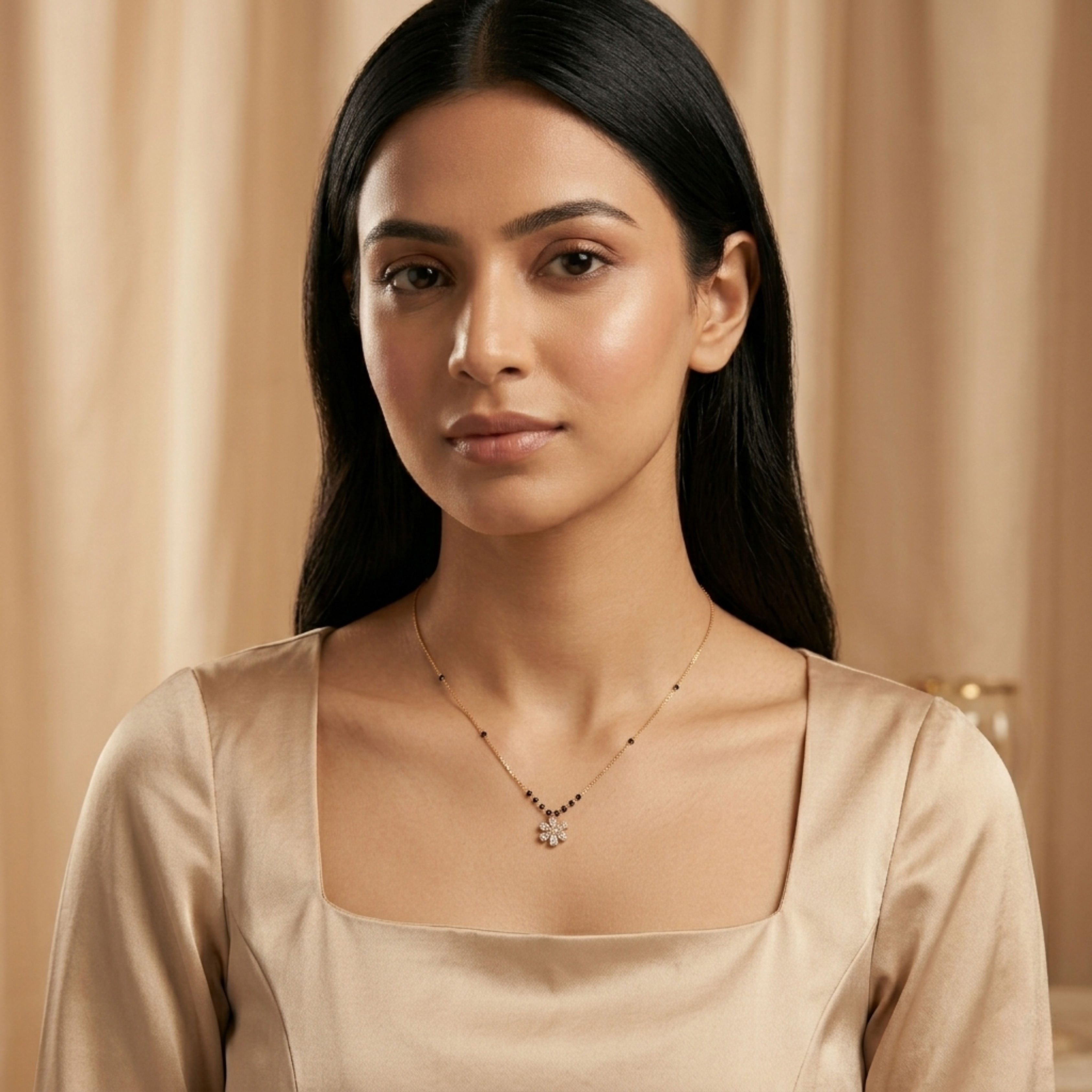 Diya Anti Tarnish Micro Gold Plated Short Mangalsutra