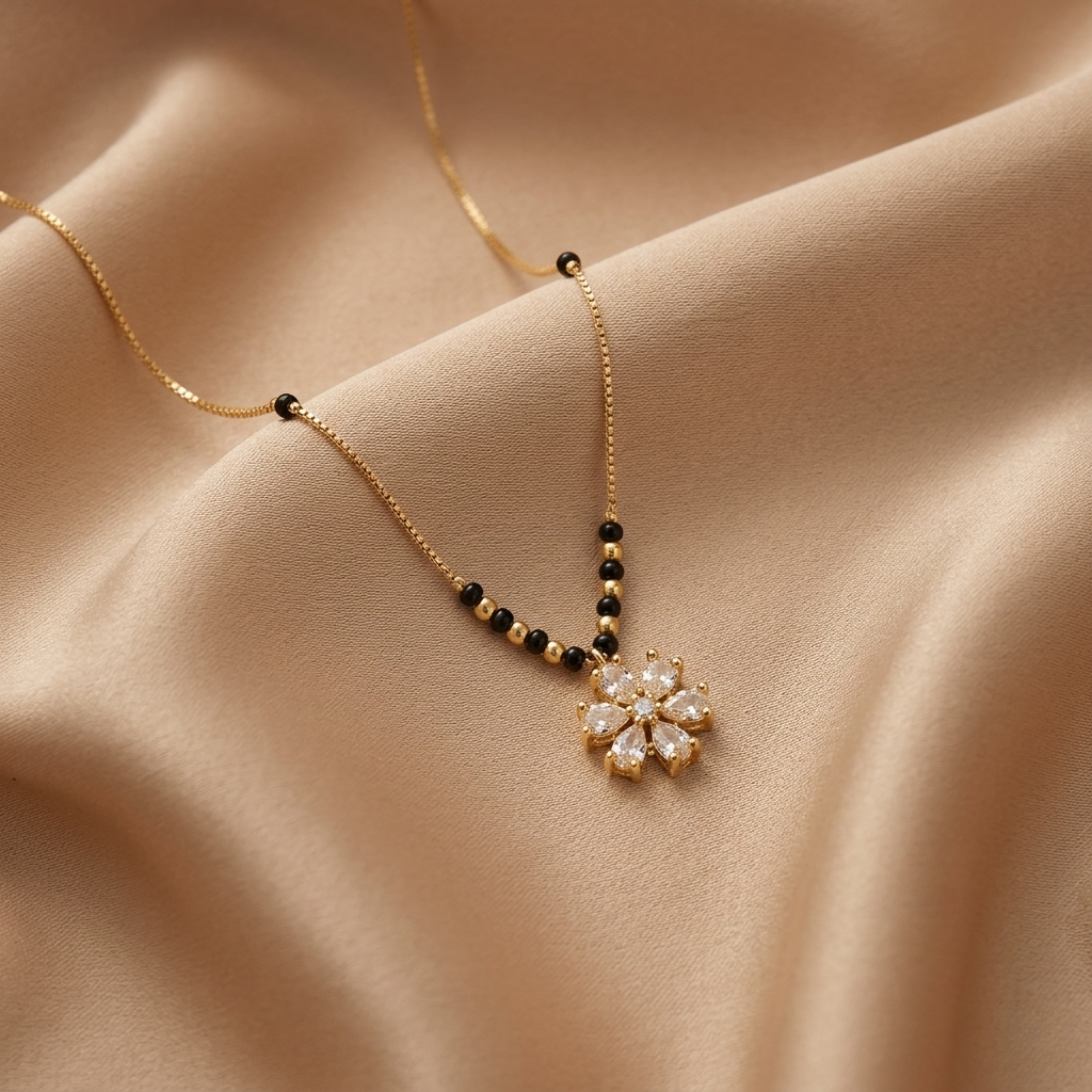 Diya Anti Tarnish Micro Gold Plated Short Mangalsutra