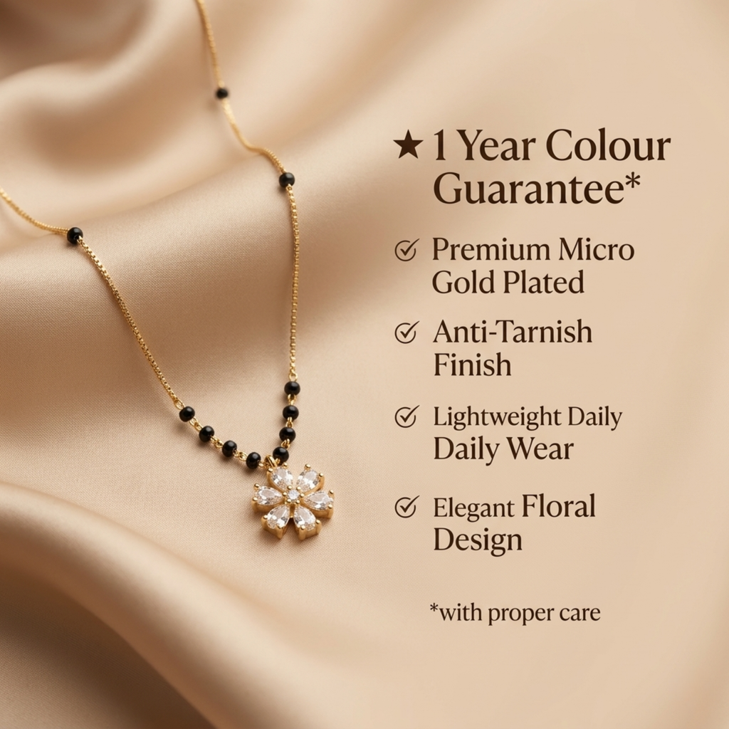 Diya Anti Tarnish Micro Gold Plated Short Mangalsutra