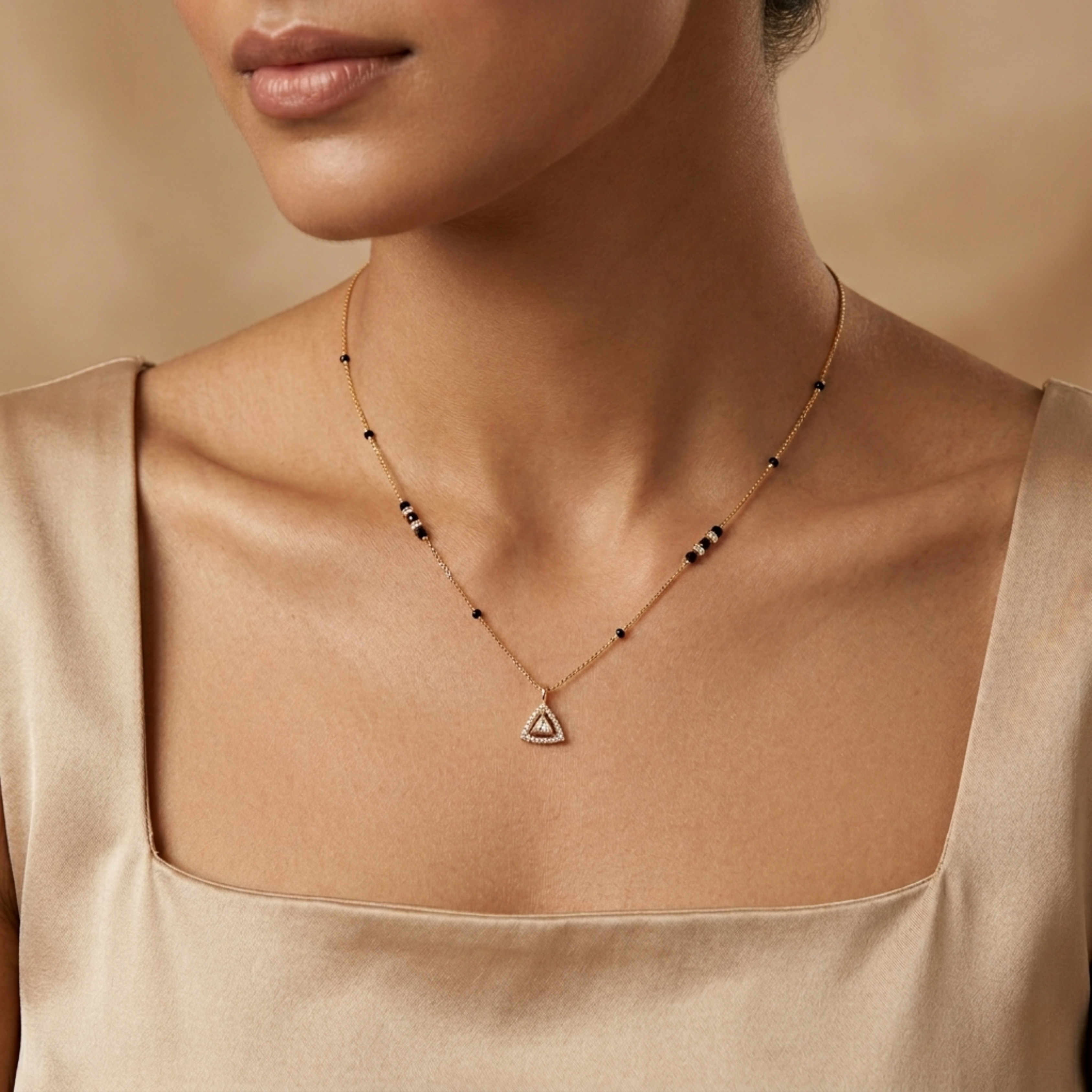 Eesha Anti Tarnish Micro Gold Plated Short Mangalsutra