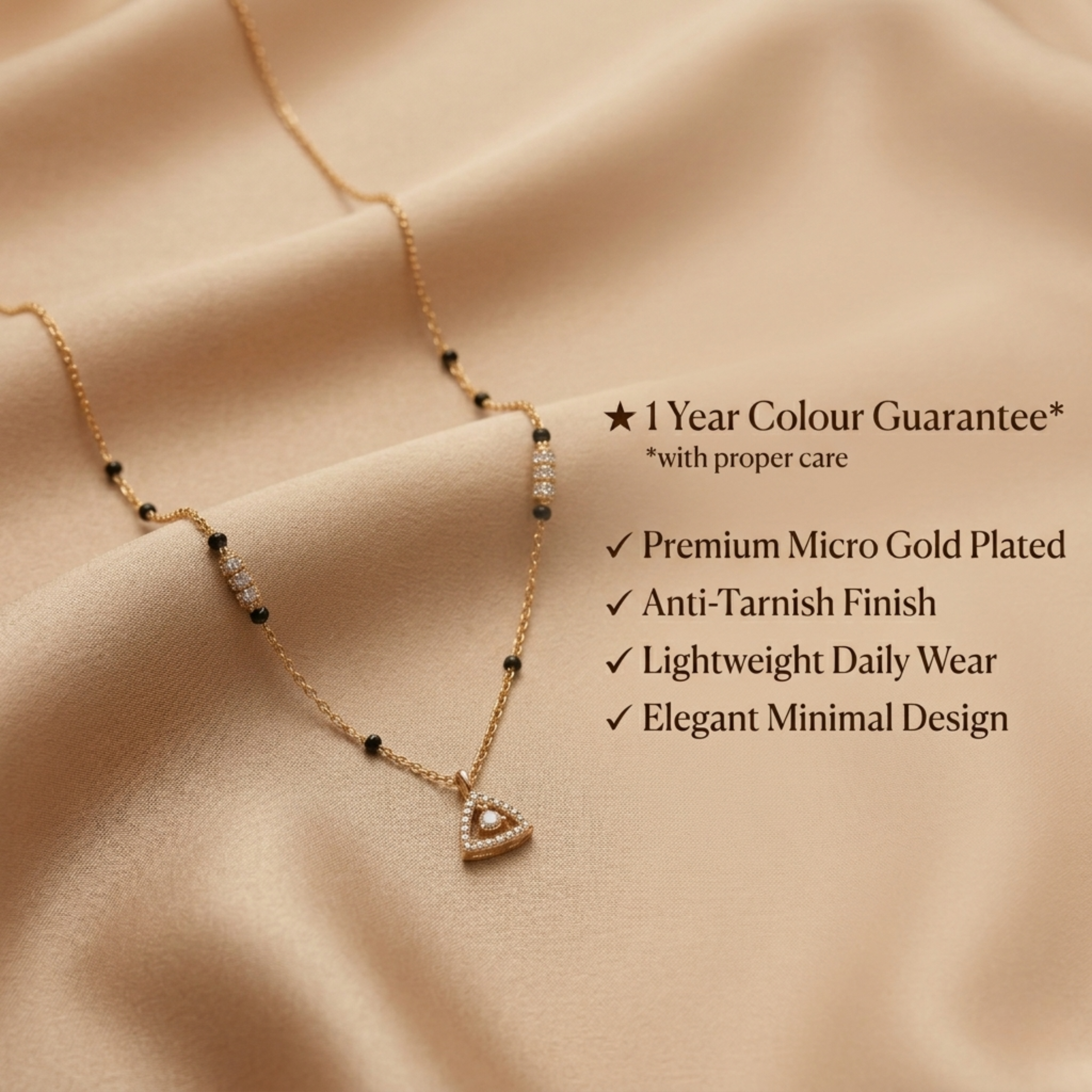 Eesha Anti Tarnish Micro Gold Plated Short Mangalsutra