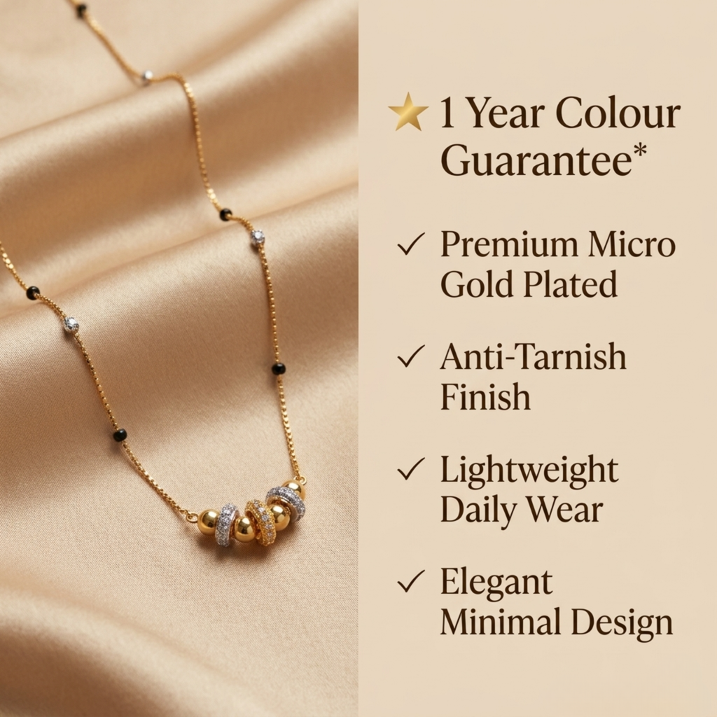 Gauri Anti Tarnish Micro Gold Plated Short Mangalsutra