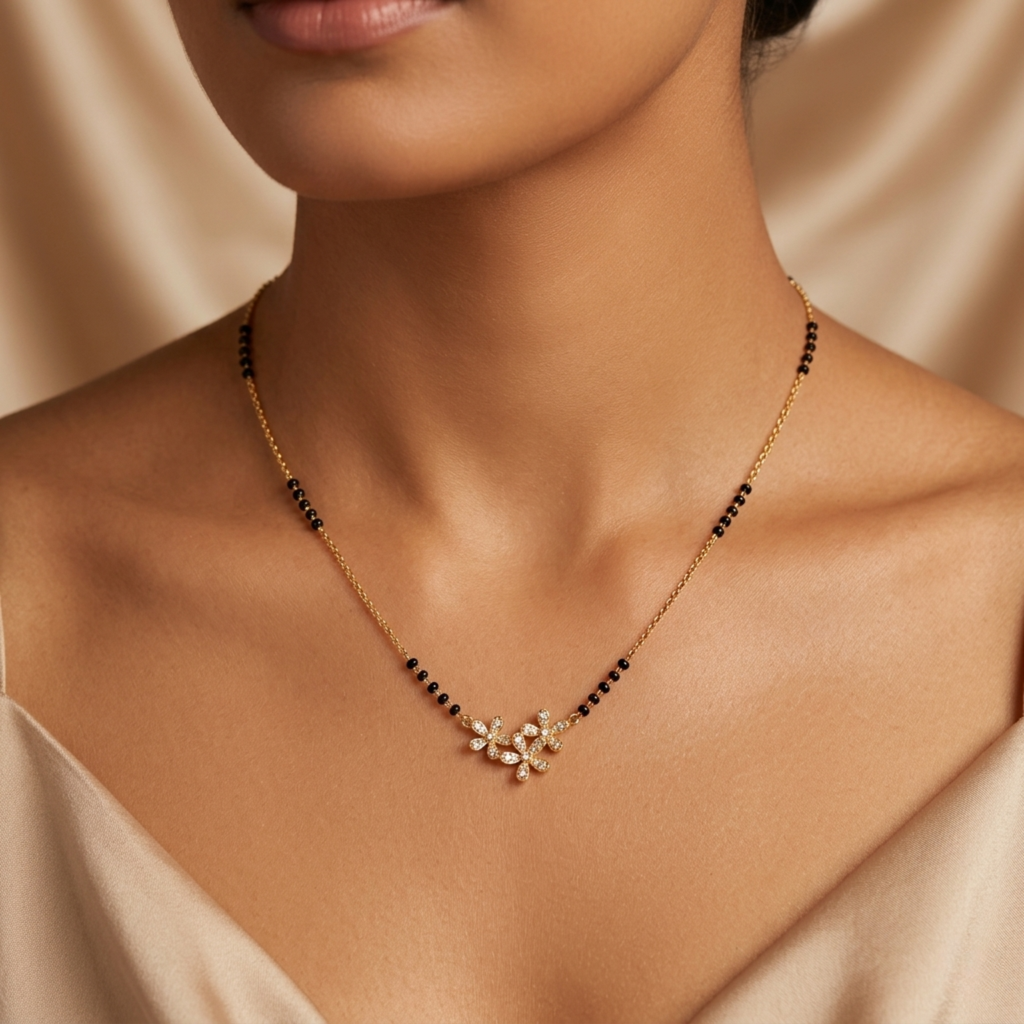Kavya Anti Tarnish Micro Gold Plated Short Mangalsutra
