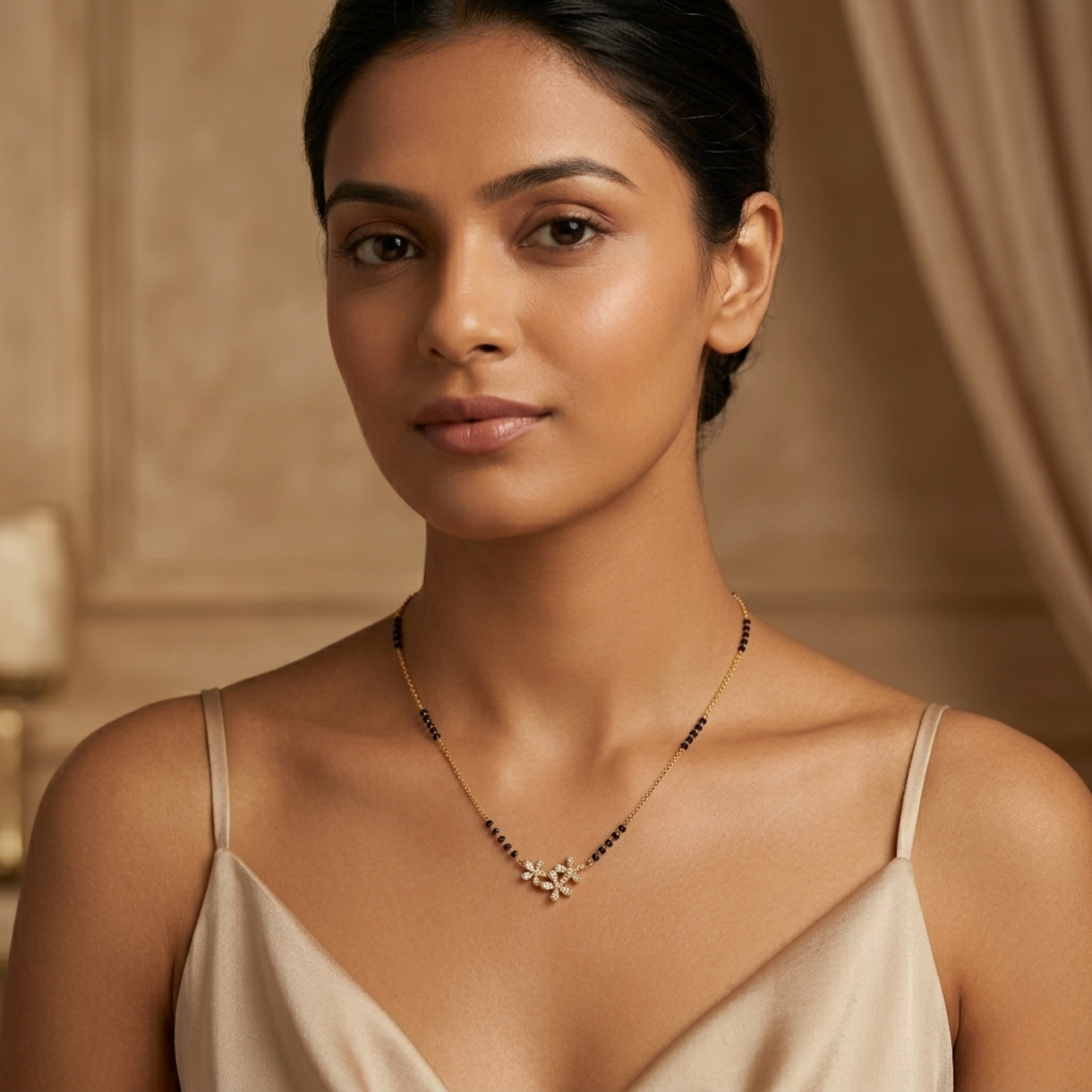 Kavya Anti Tarnish Micro Gold Plated Short Mangalsutra