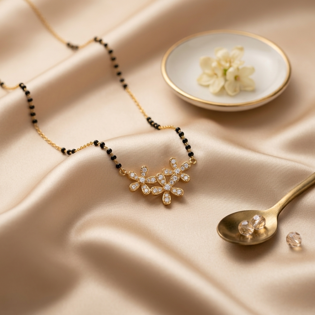 Kavya Anti Tarnish Micro Gold Plated Short Mangalsutra