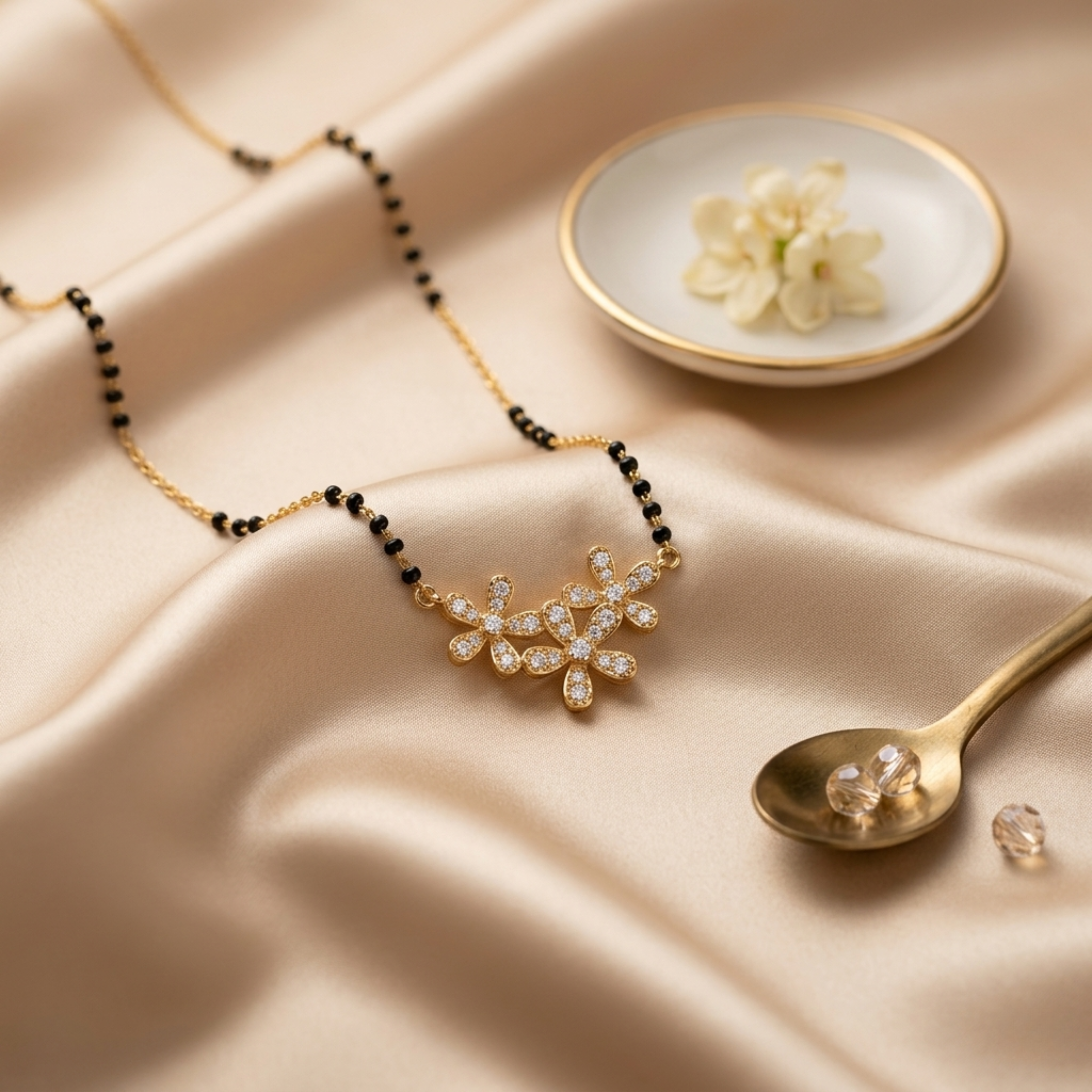 Kavya Anti Tarnish Micro Gold Plated Short Mangalsutra