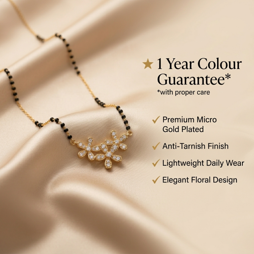 Kavya Anti Tarnish Micro Gold Plated Short Mangalsutra