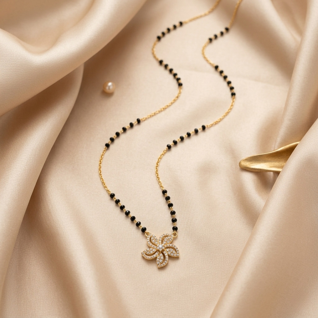Laxmi Anti Tarnish Micro Gold Plated Short Mangalsutra