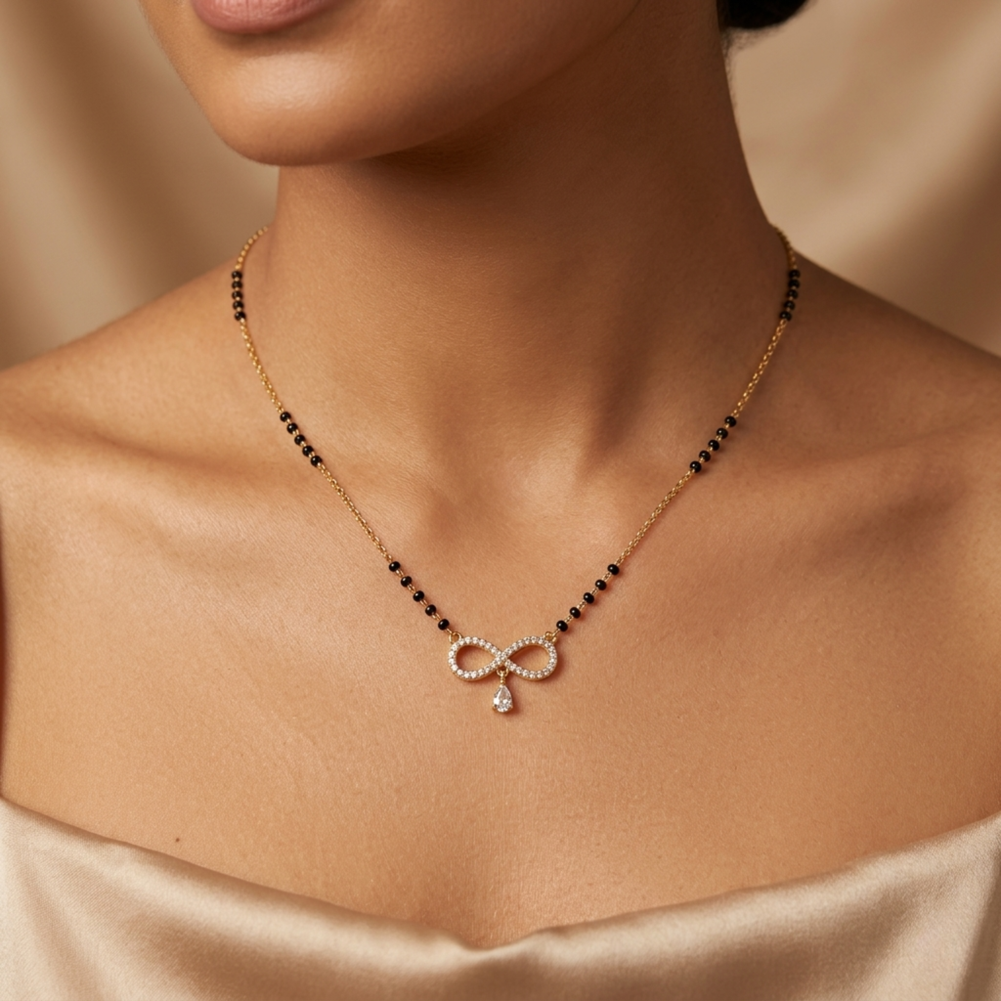Mrunal Anti Tarnish Micro Gold Plated Short Mangalsutra
