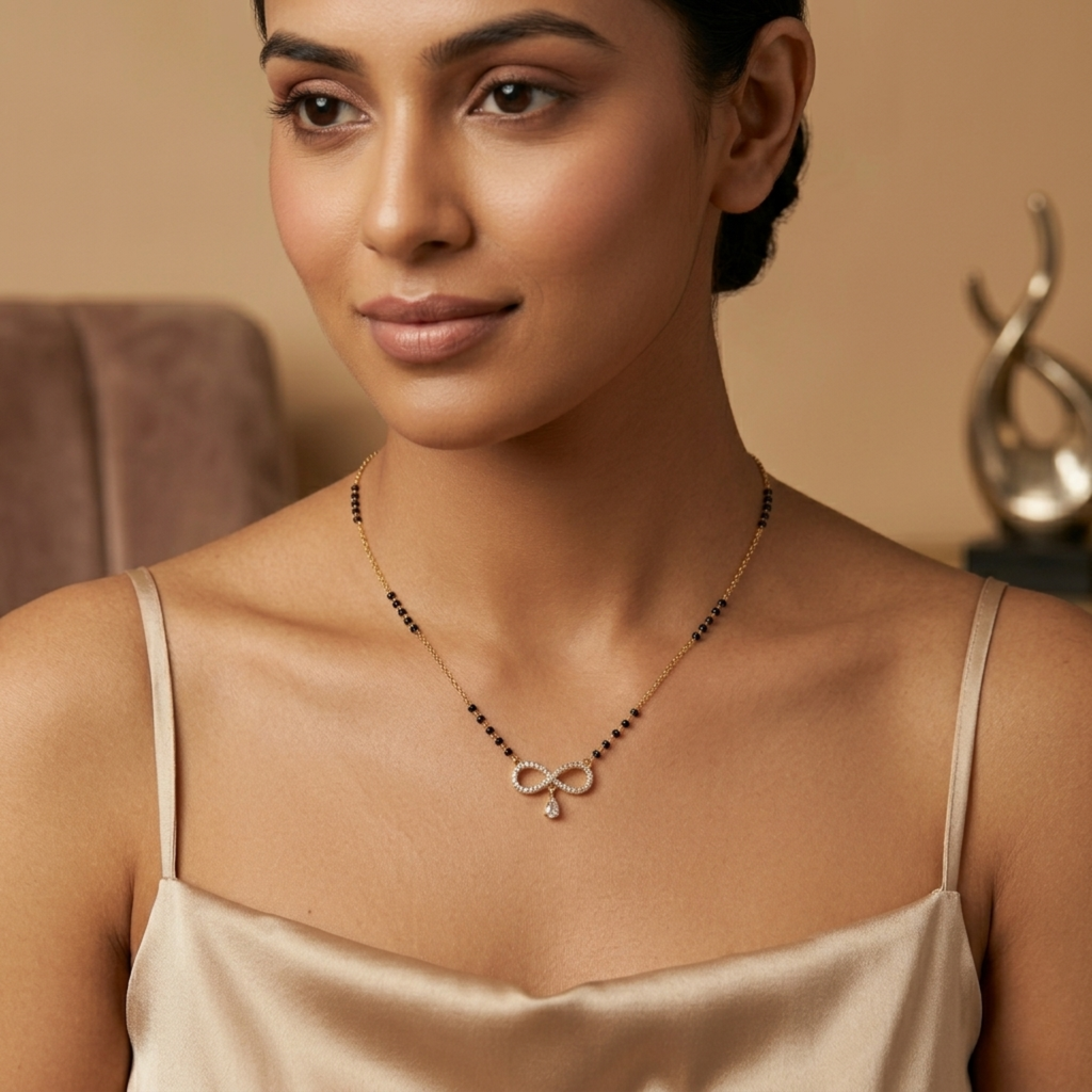 Mrunal Anti Tarnish Micro Gold Plated Short Mangalsutra