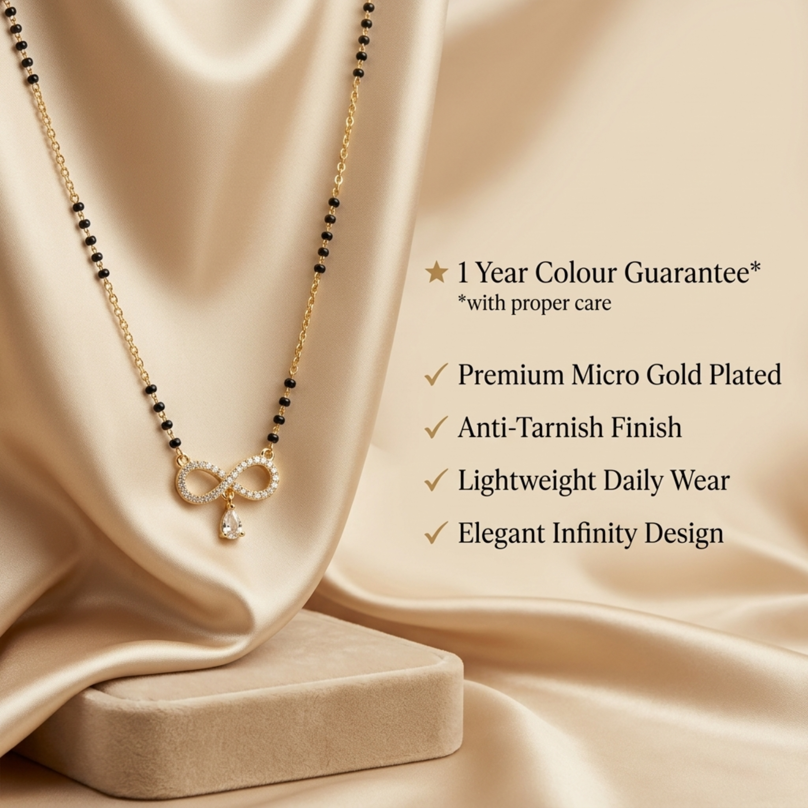 Mrunal Anti Tarnish Micro Gold Plated Short Mangalsutra