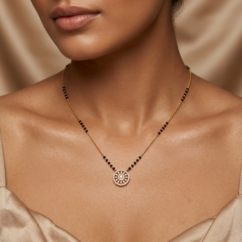 Nandini Anti Tarnish Micro Gold Plated Short Mangalsutra