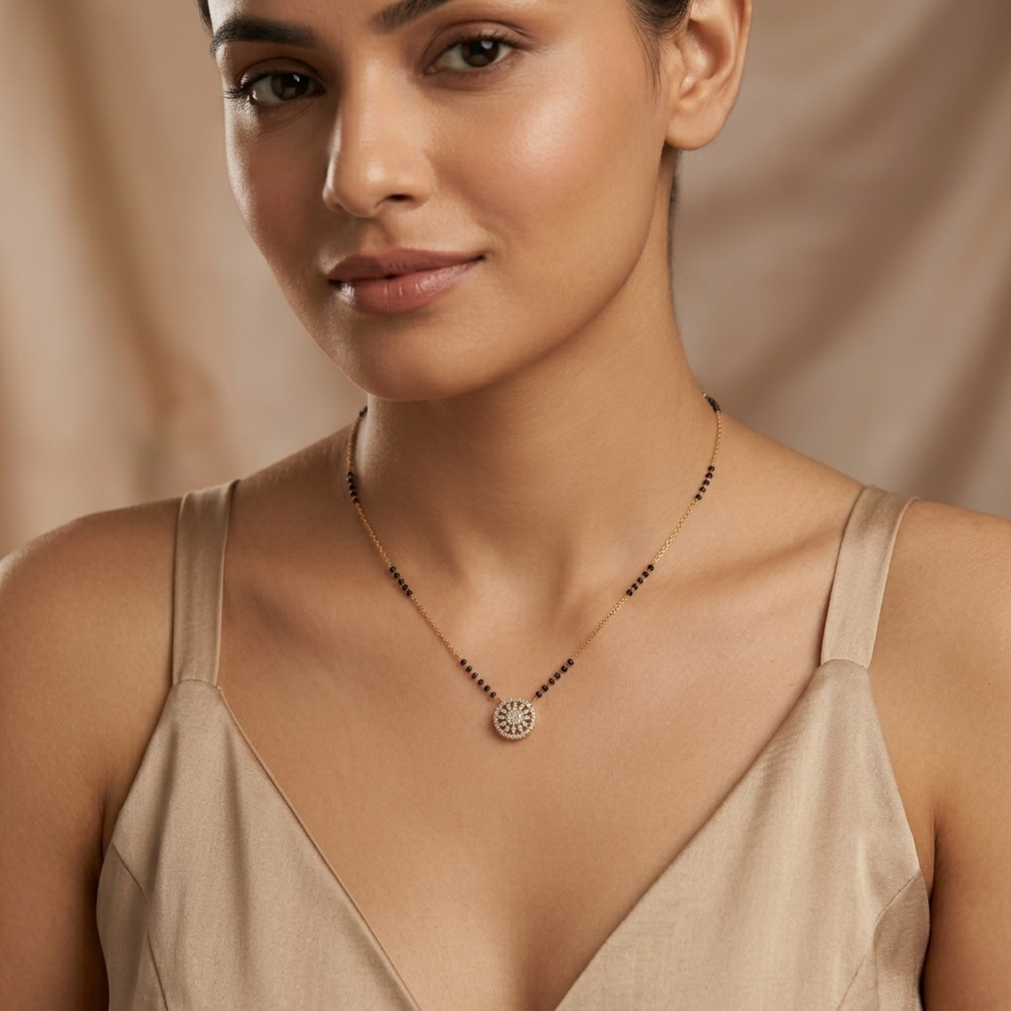 Nandini Anti Tarnish Micro Gold Plated Short Mangalsutra