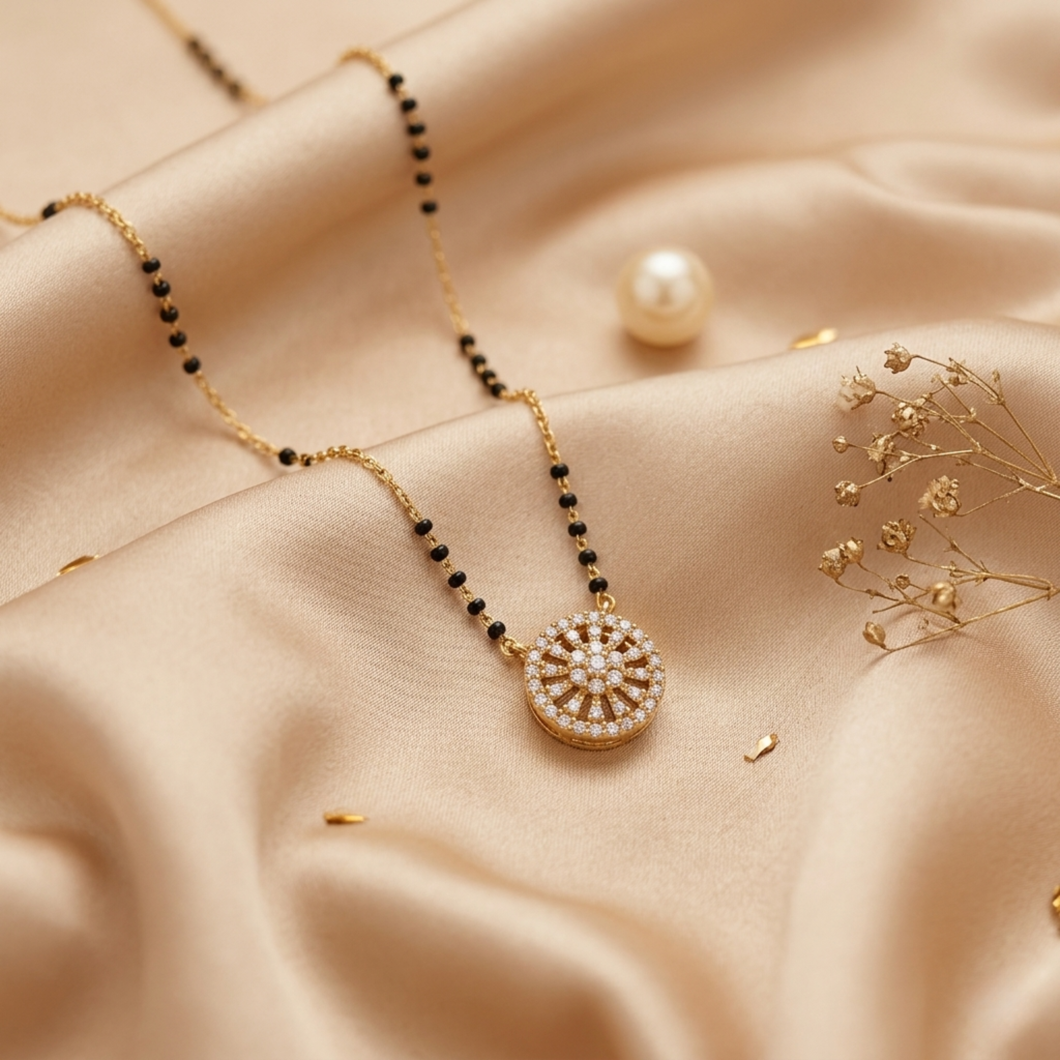 Nandini Anti Tarnish Micro Gold Plated Short Mangalsutra