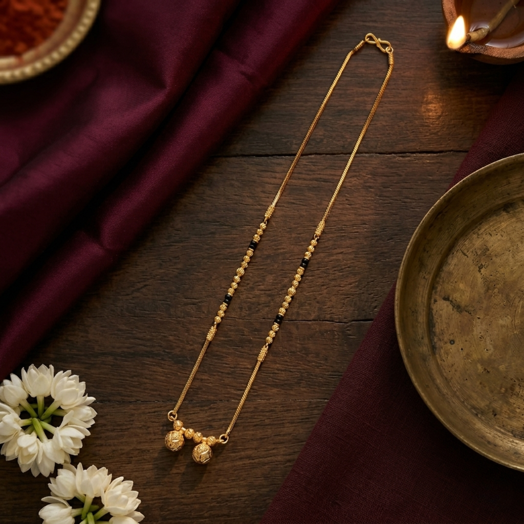 Pihu Micro Gold Plated Short Mangalsutra for Women | Elegant Daily Wear Mangalsutr