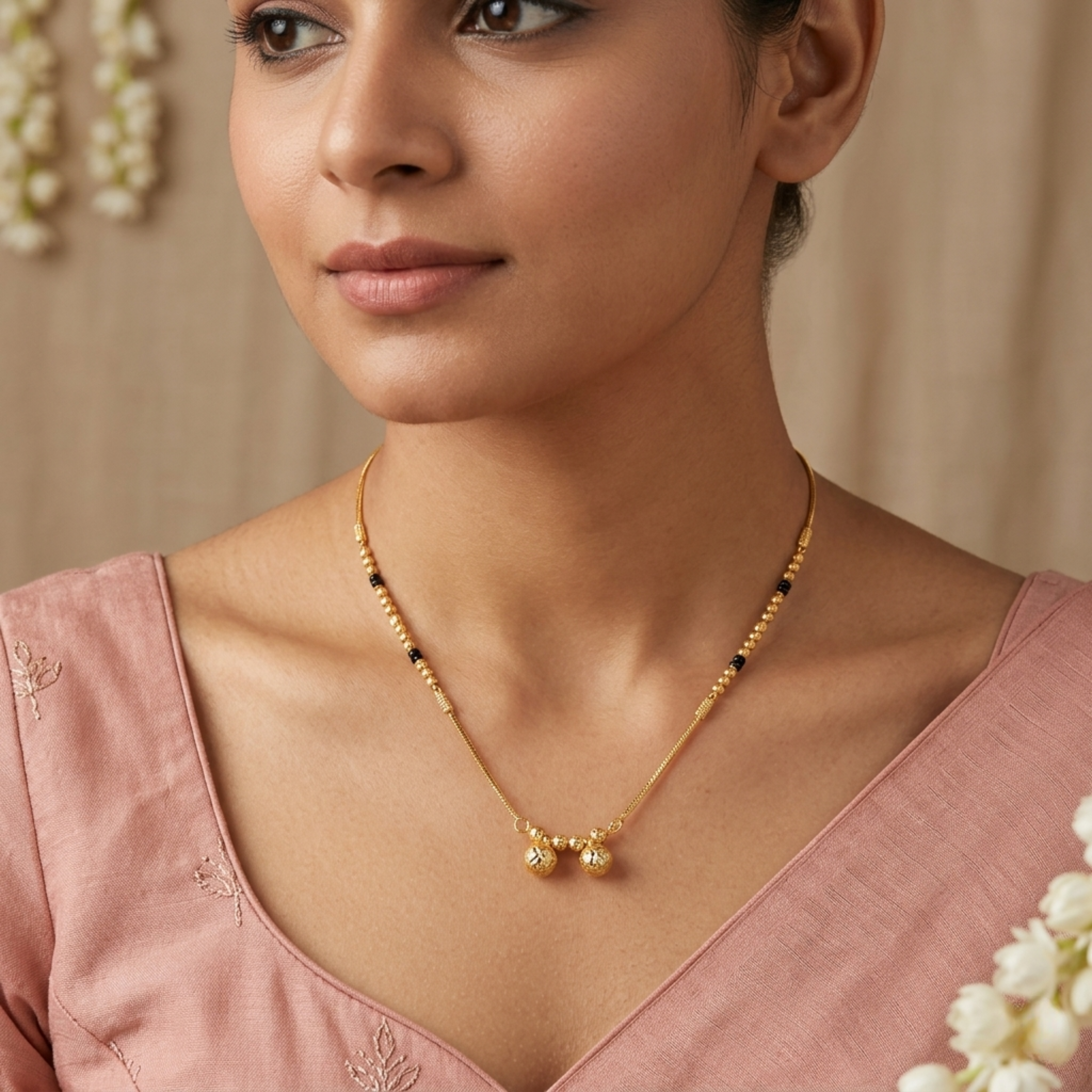 Pihu Micro Gold Plated Short Mangalsutra for Women | Elegant Daily Wear Mangalsutr
