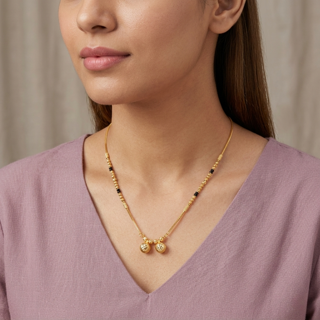 Pihu Micro Gold Plated Short Mangalsutra for Women | Elegant Daily Wear Mangalsutr