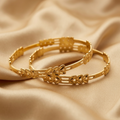 Priyanka Premium Micro Gold Plated Designer Bangles Set of 2 | Anti Tarnish Leaf Pattern Bangles for Women