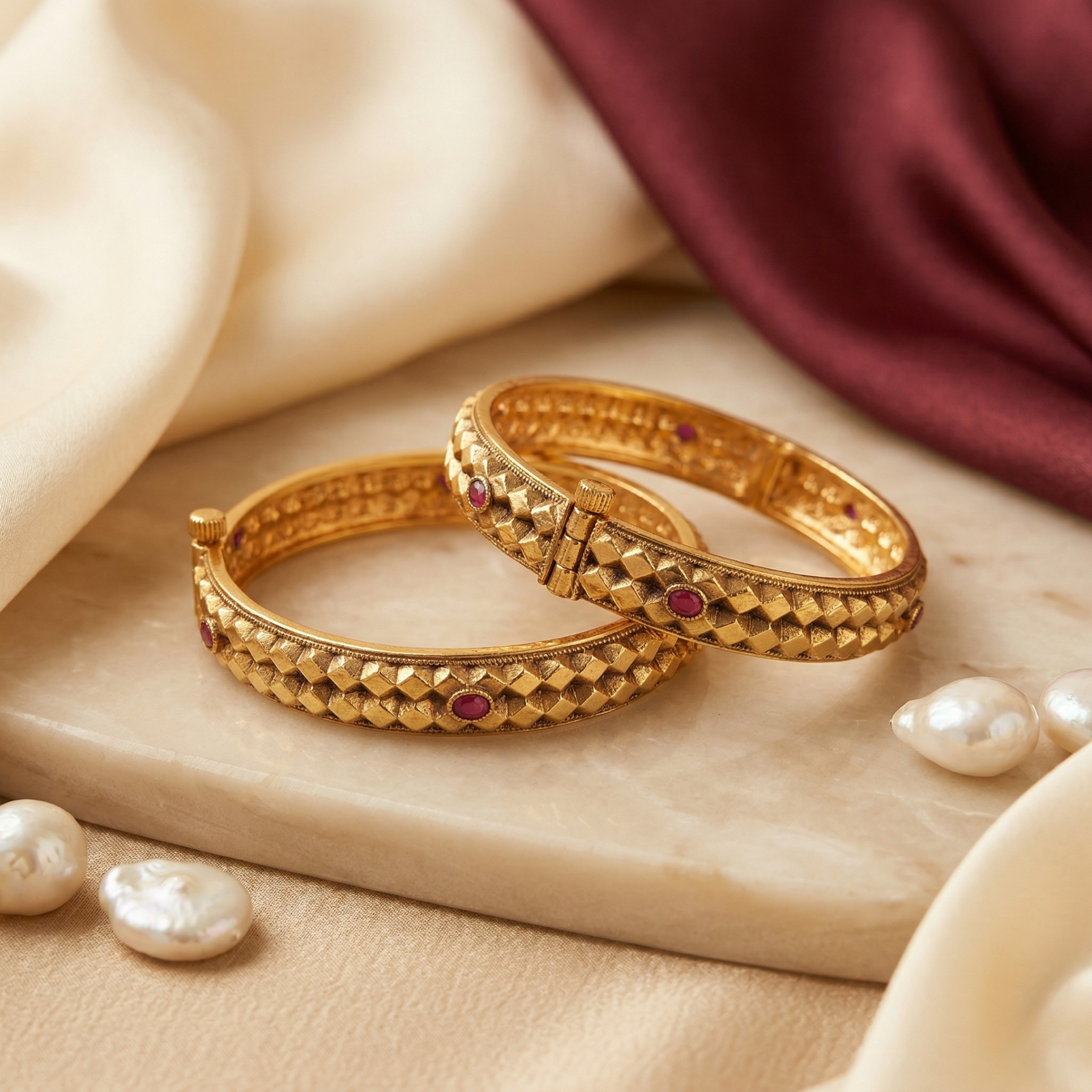 RAAYA Ashtapailu Bangles for Women | Micro Gold Plated | Anti-Tarnish Traditional Kada | Wedding & Festive Jewellery